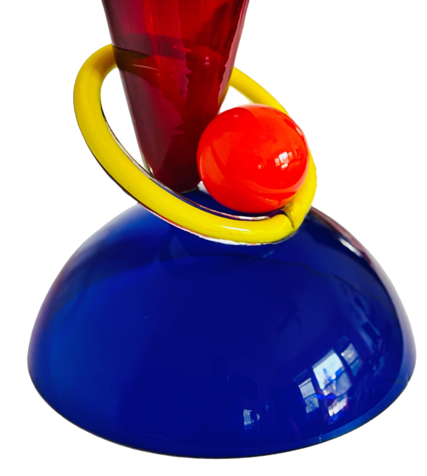 Frisman Vintage XL PostModern Memphis Ettore Sottsass Ip Murano Blown Glass Sculpture Vase Italy