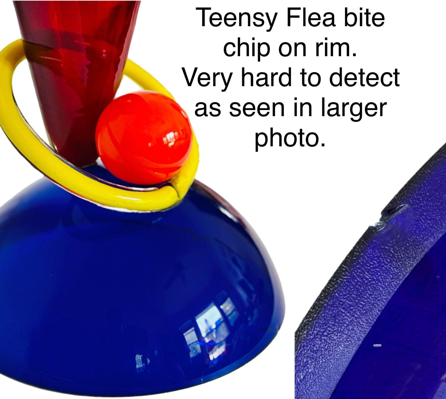 Frisman Vintage XL PostModern Memphis Ettore Sottsass Ip Murano Blown Glass Sculpture Vase Italy