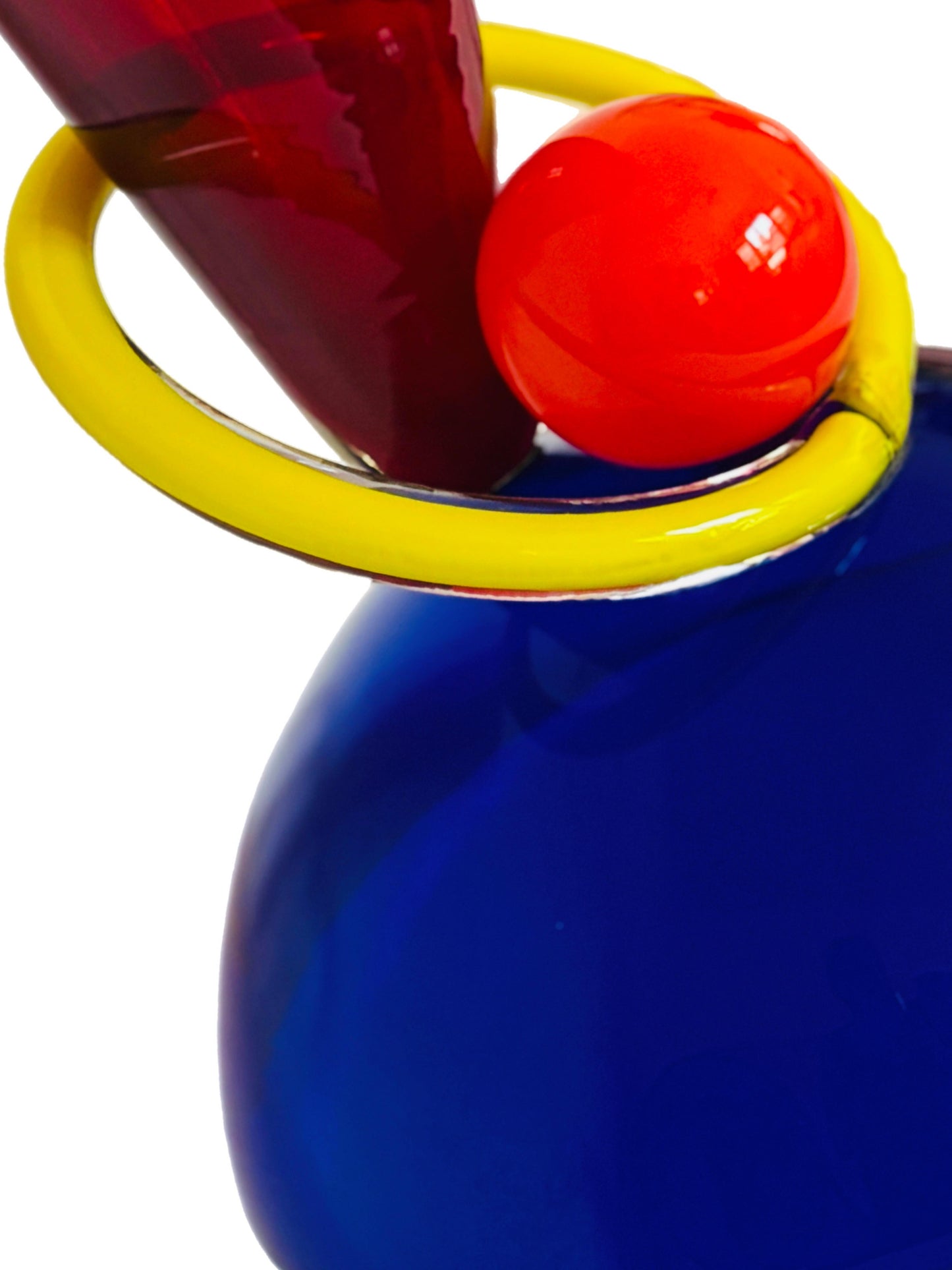 Frisman Vintage XL PostModern Memphis Ettore Sottsass Ip Murano Blown Glass Sculpture Vase Italy