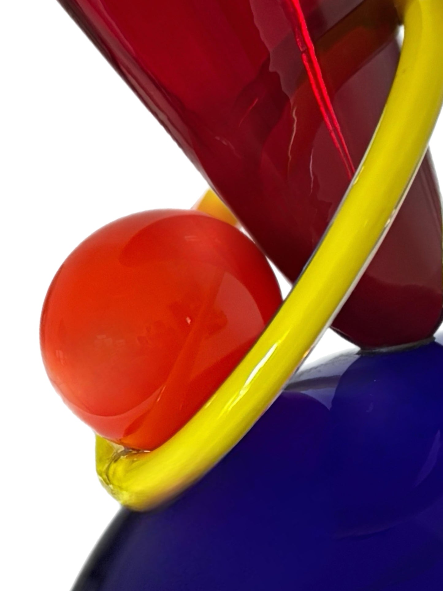 Frisman Vintage XL PostModern Memphis Ettore Sottsass Ip Murano Blown Glass Sculpture Vase Italy