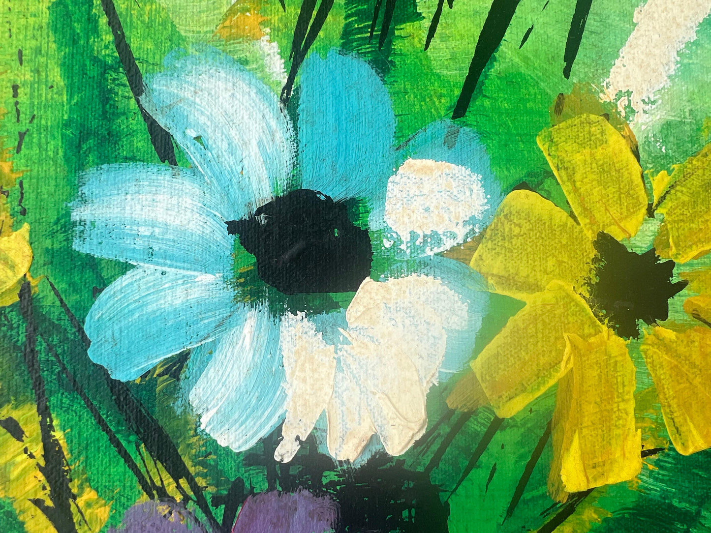 Frisman Vintage 60s XL Thomas Lee Mid Century Modern Floral Oil Painting Signed Framed