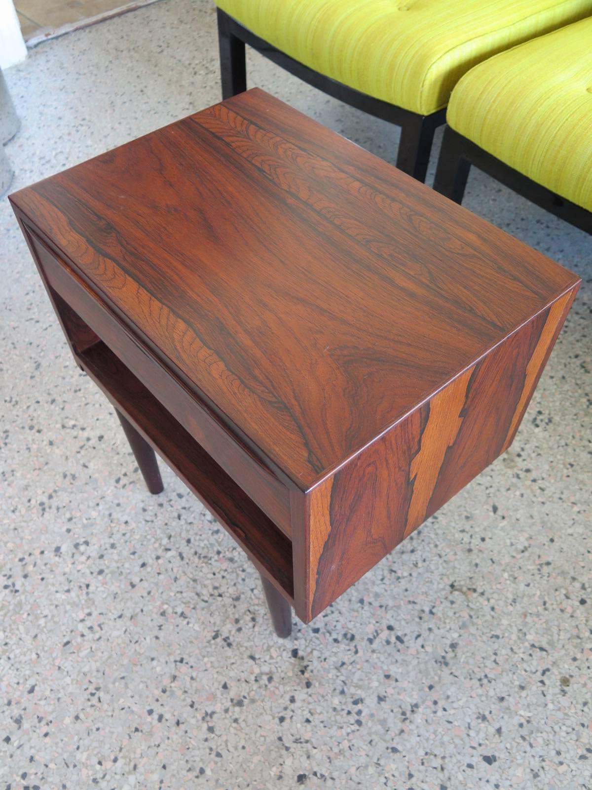 Frisman Vintage Arne Vodder Odense Sculpted Rosewood Danish Nightstand