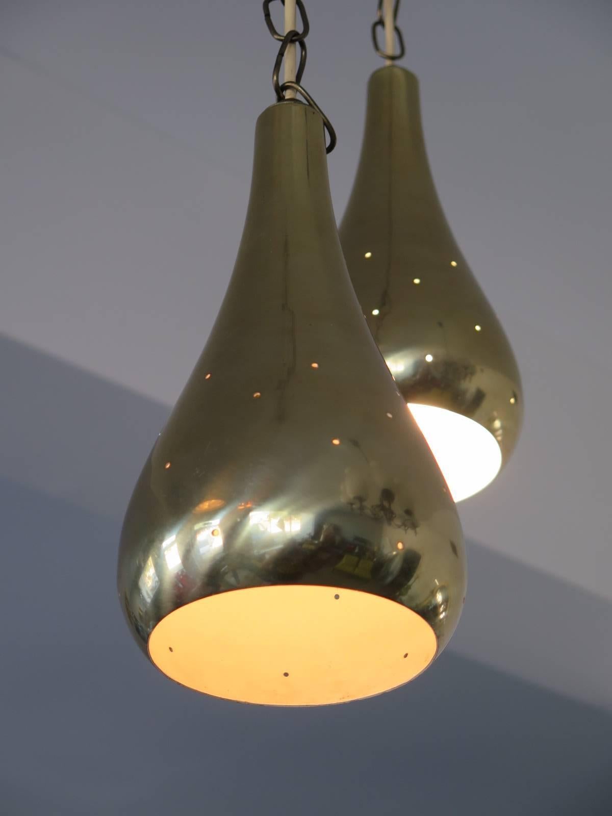 Frisman Vintage Pair of Tynell Style Pendant Lamps