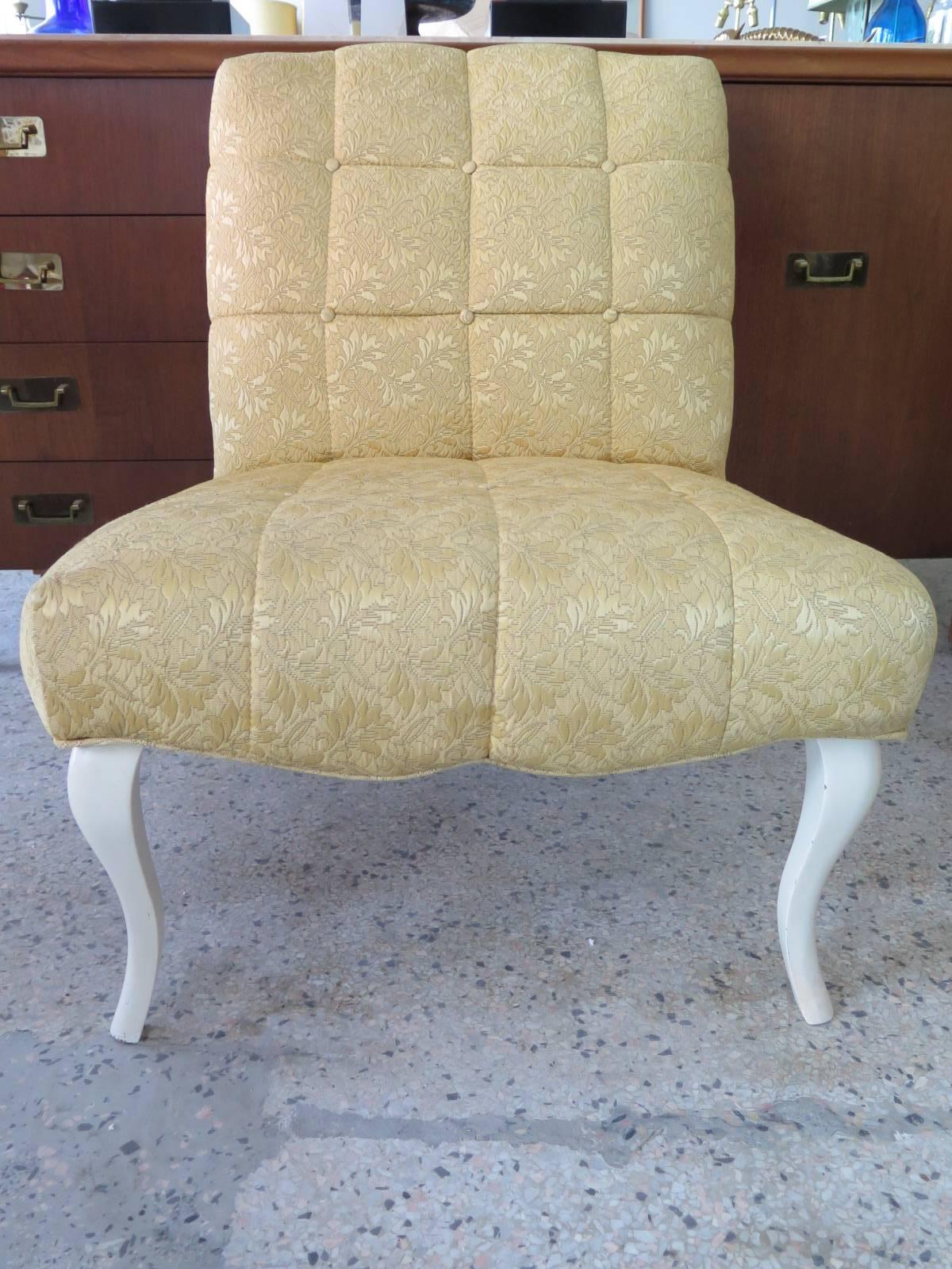 Frisman Vintage Pair of Classic Slipper Chairs by Kroehler