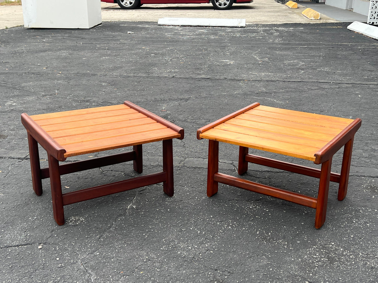 Frisman Vintage A Pair Of Unusual Hand Crafted Stools Ca' 1960's