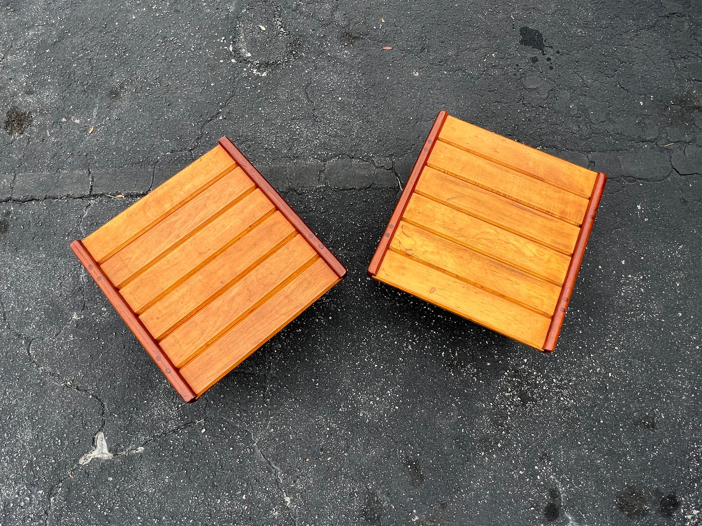 Frisman Vintage A Pair Of Unusual Hand Crafted Stools Ca' 1960's