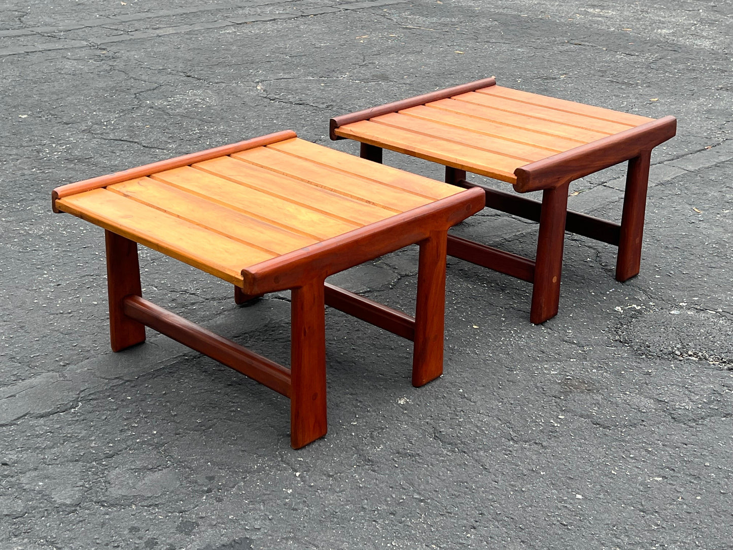 Frisman Vintage A Pair Of Unusual Hand Crafted Stools Ca' 1960's