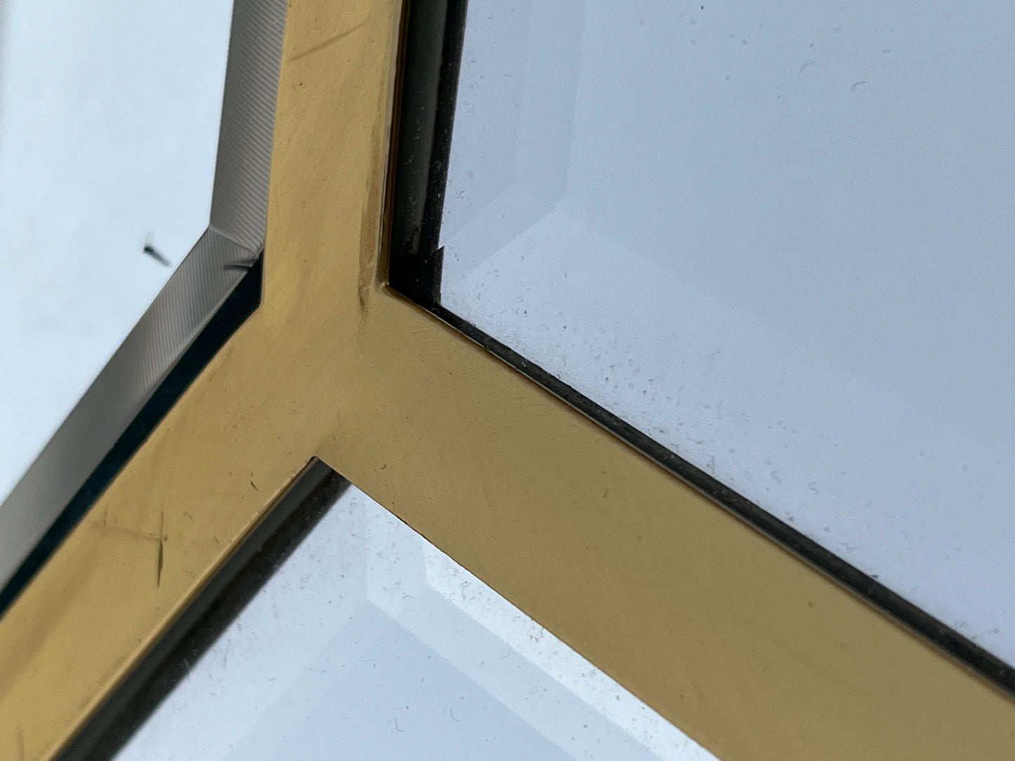 Frisman Vintage A Polished Brass Octagonal Segmented Mirror Ca' 1970's Mid Century