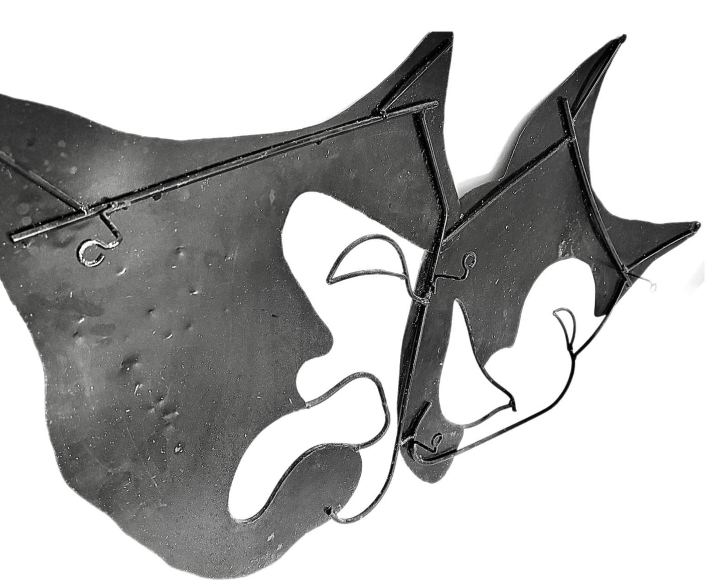 Frisman Vintage Vintage C. Jere Metal Modern Comedy & Tragedy Masks Wall Art Sculpture