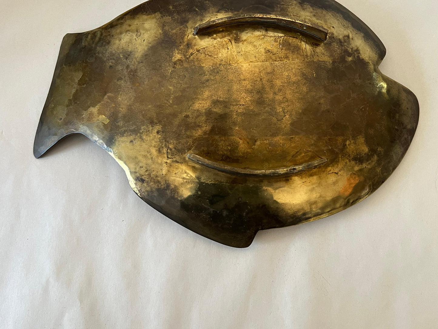 Frisman Vintage Hammered Brass Fish Sculpture 1950's Made In Germany