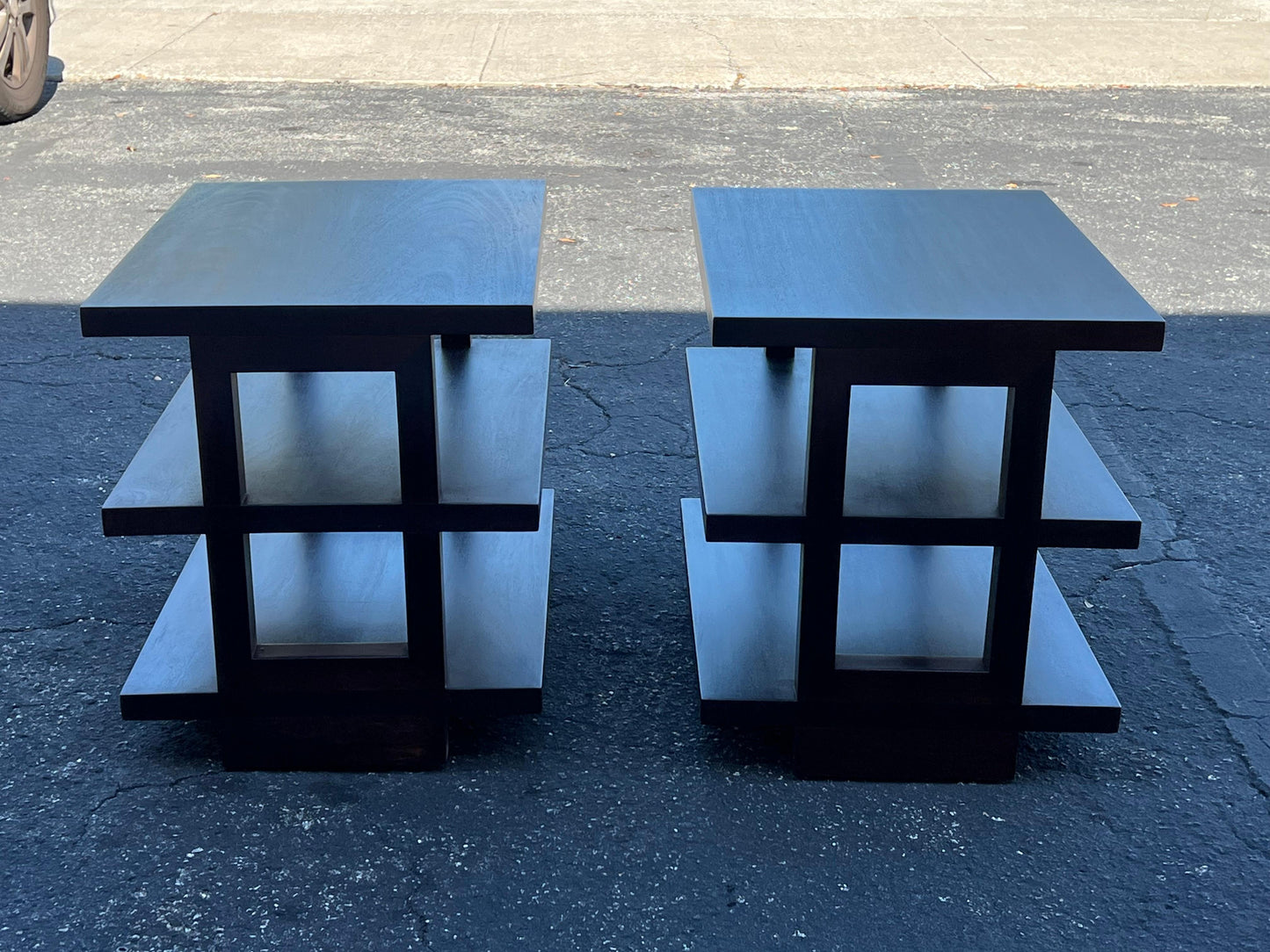 Frisman Vintage A Pair of Dunbar Three Tier Occasional Tables