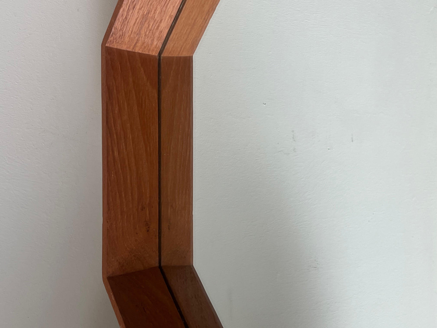 Frisman Vintage Scandinavian Modern Octagonal Mirror Spejle Denmark Ca' 1960's Teak
