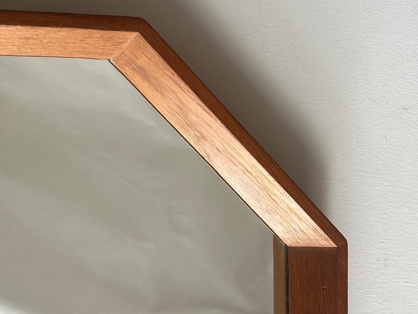 Frisman Vintage Scandinavian Modern Octagonal Mirror Spejle Denmark Ca' 1960's Teak