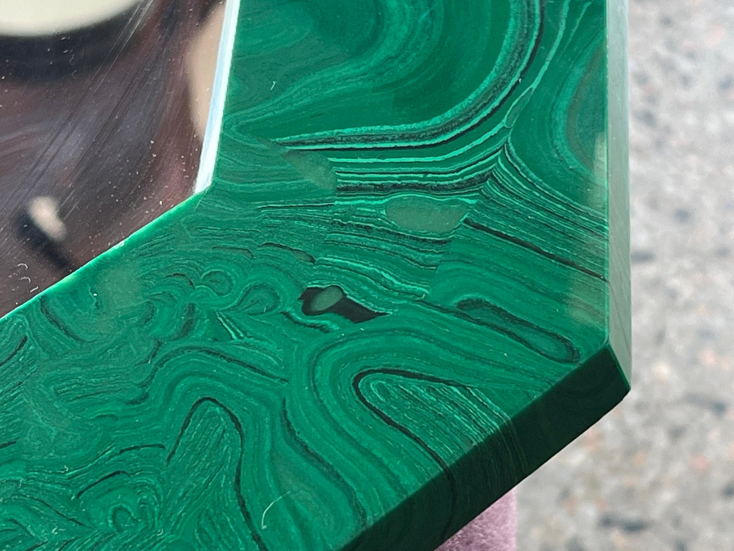 Frisman Vintage Unusual Octagonal Malachite Resin Mirror Ca' 1970's