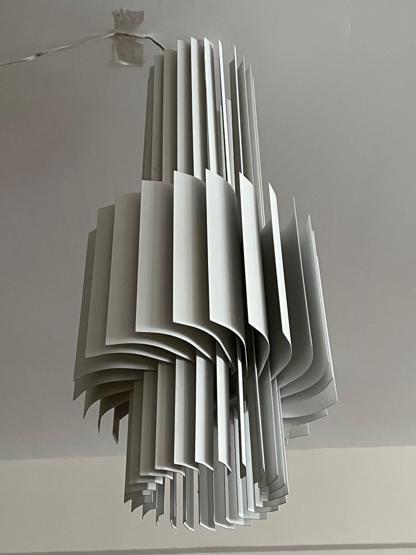 Frisman Vintage Ilse Hofman Aluminium Louvered Chandelier for Airborne International 1960’s