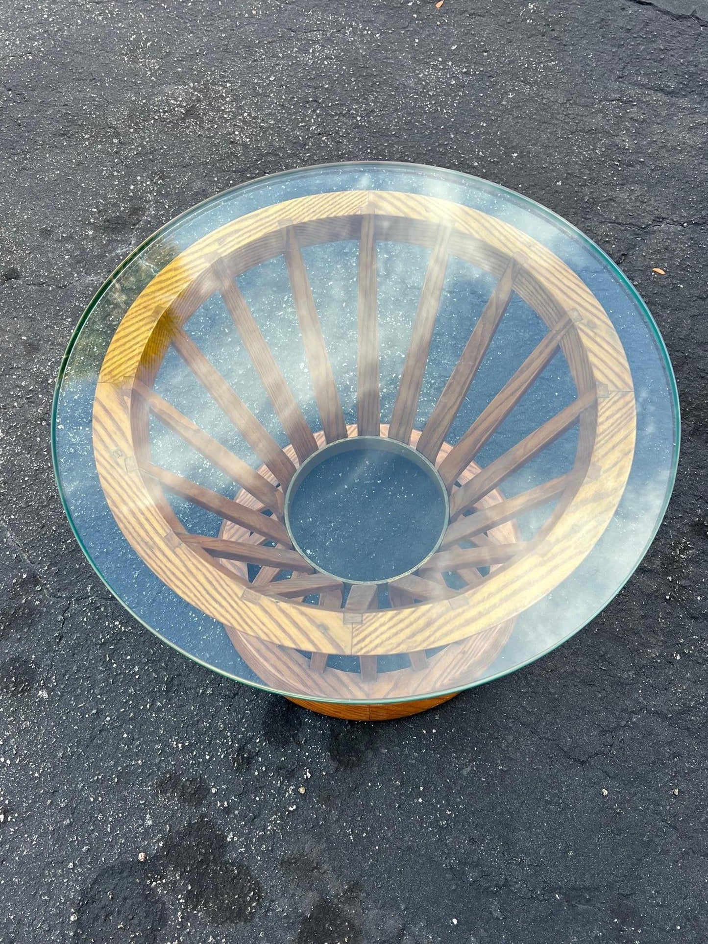 Frisman Vintage Dunbar Sheaf Of Wheat Table With Glass Top