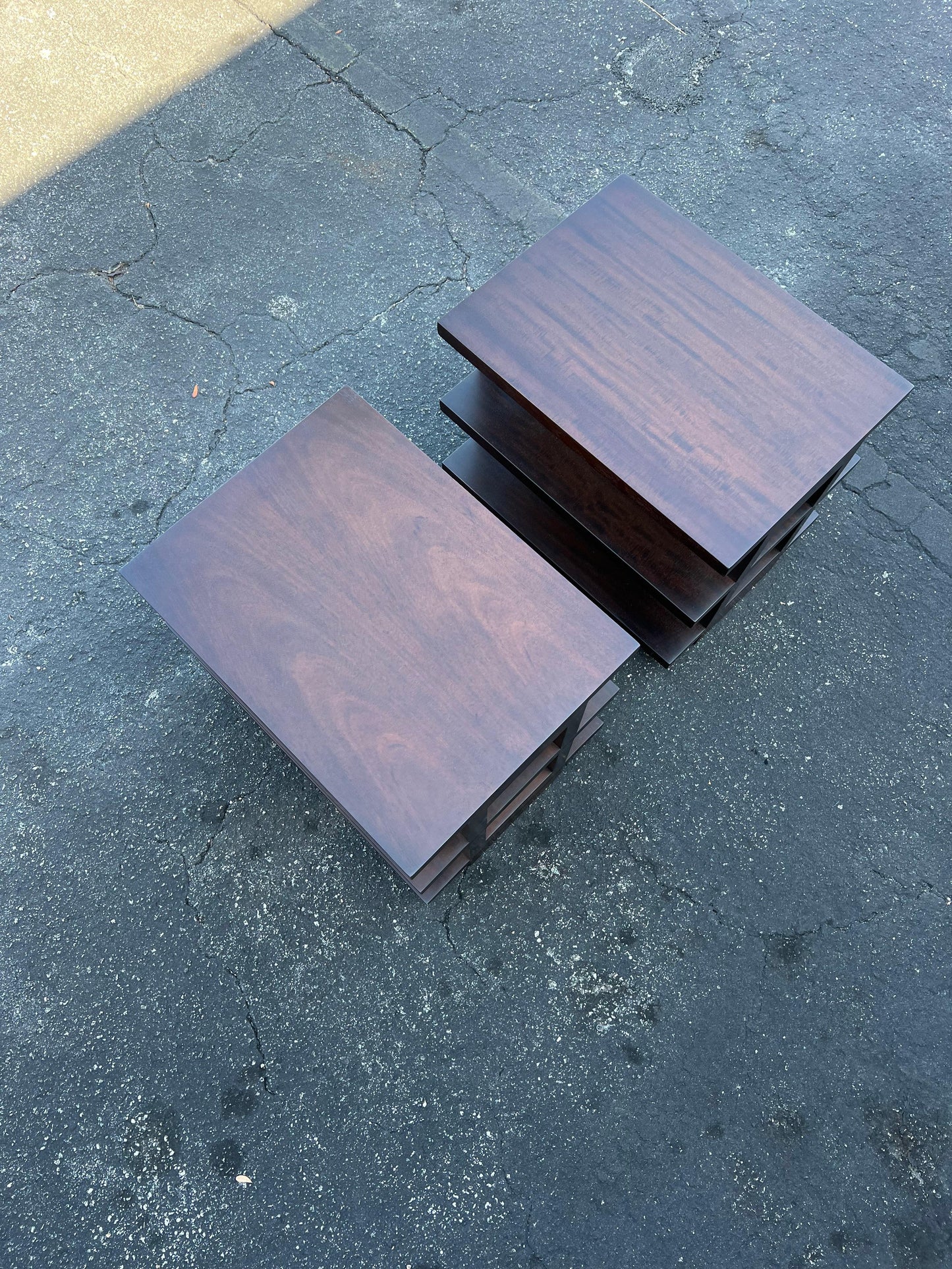 Frisman Vintage A Pair of Dunbar Three Tier Occasional Tables