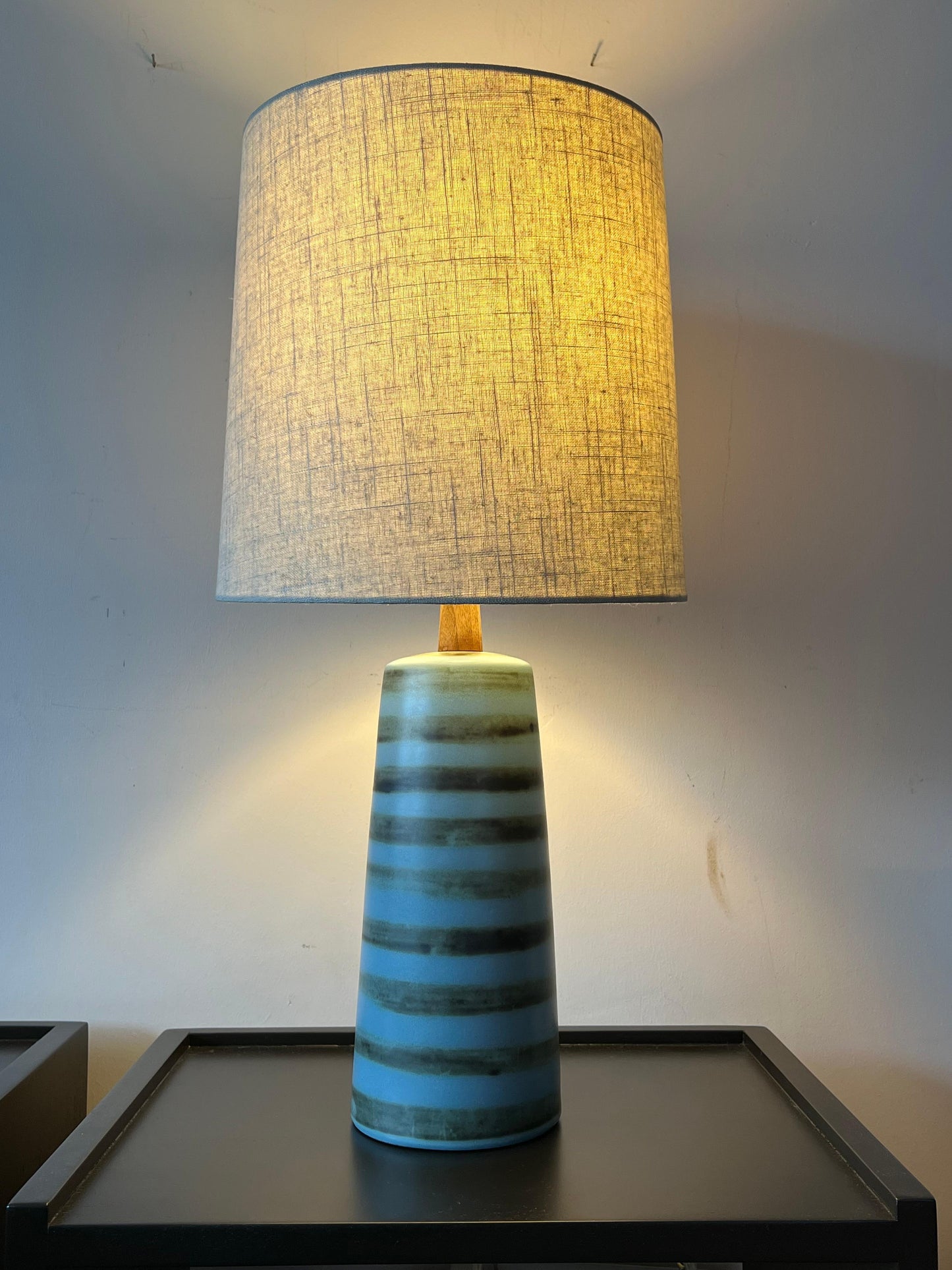Frisman Vintage Jane and Gordon Martz Ceramic Table Lamp With Stripes