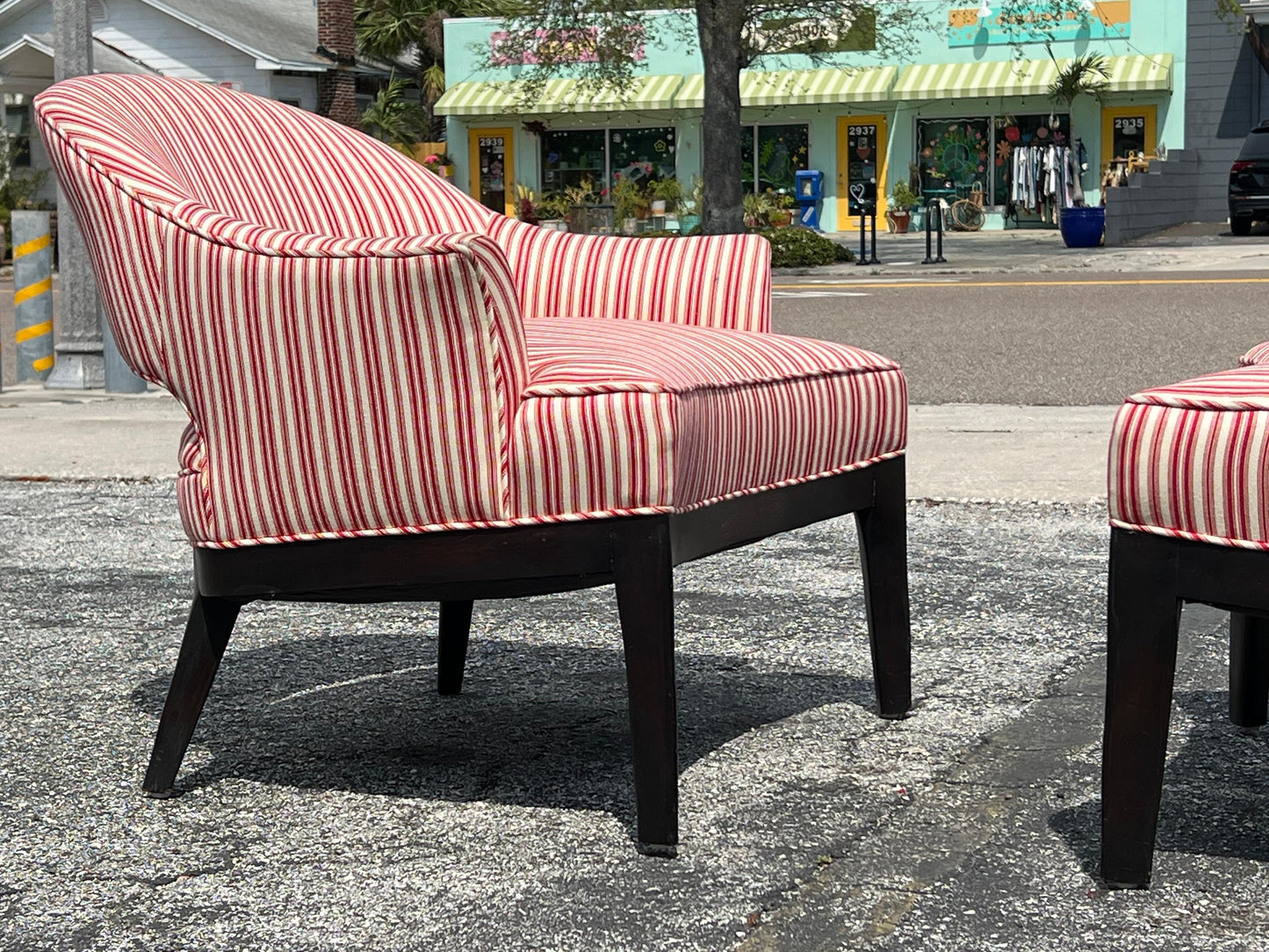 Frisman Vintage A Pair of Elegant Open Back Lounge Chairs By Erwin Lambeth Ca' 1960's