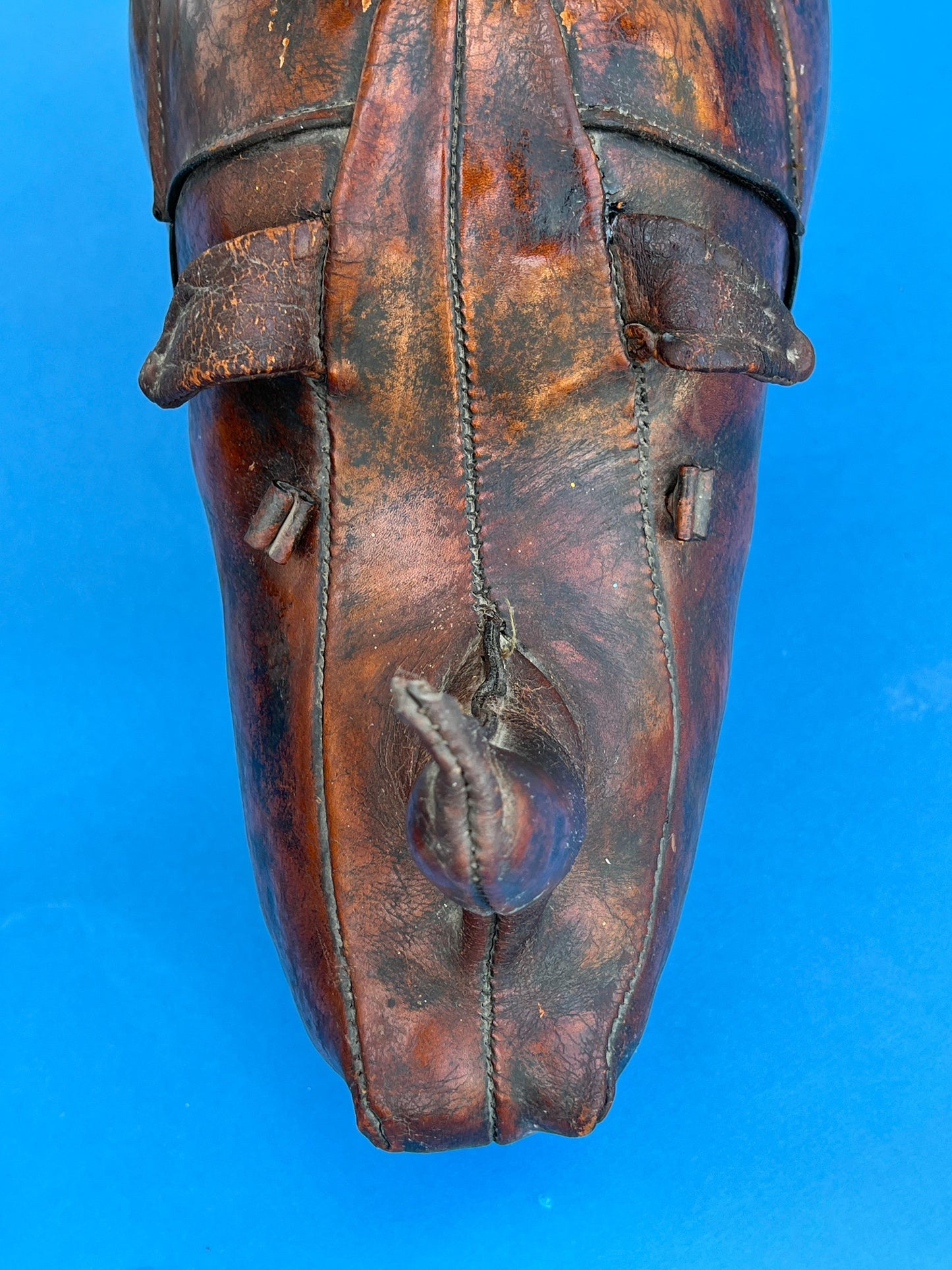 Frisman Vintage Vintage Leather Rhino Footstool by Abercrombie & Fitch, 1950s
