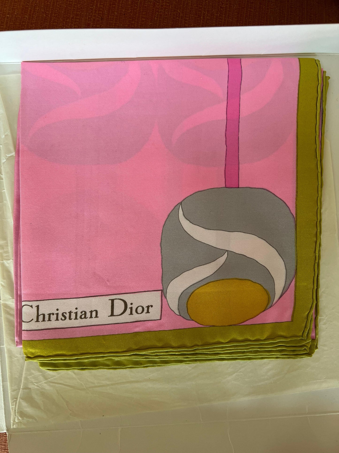Frisman Vintage Unusual Silk Scarf By Christian Dior 1960's