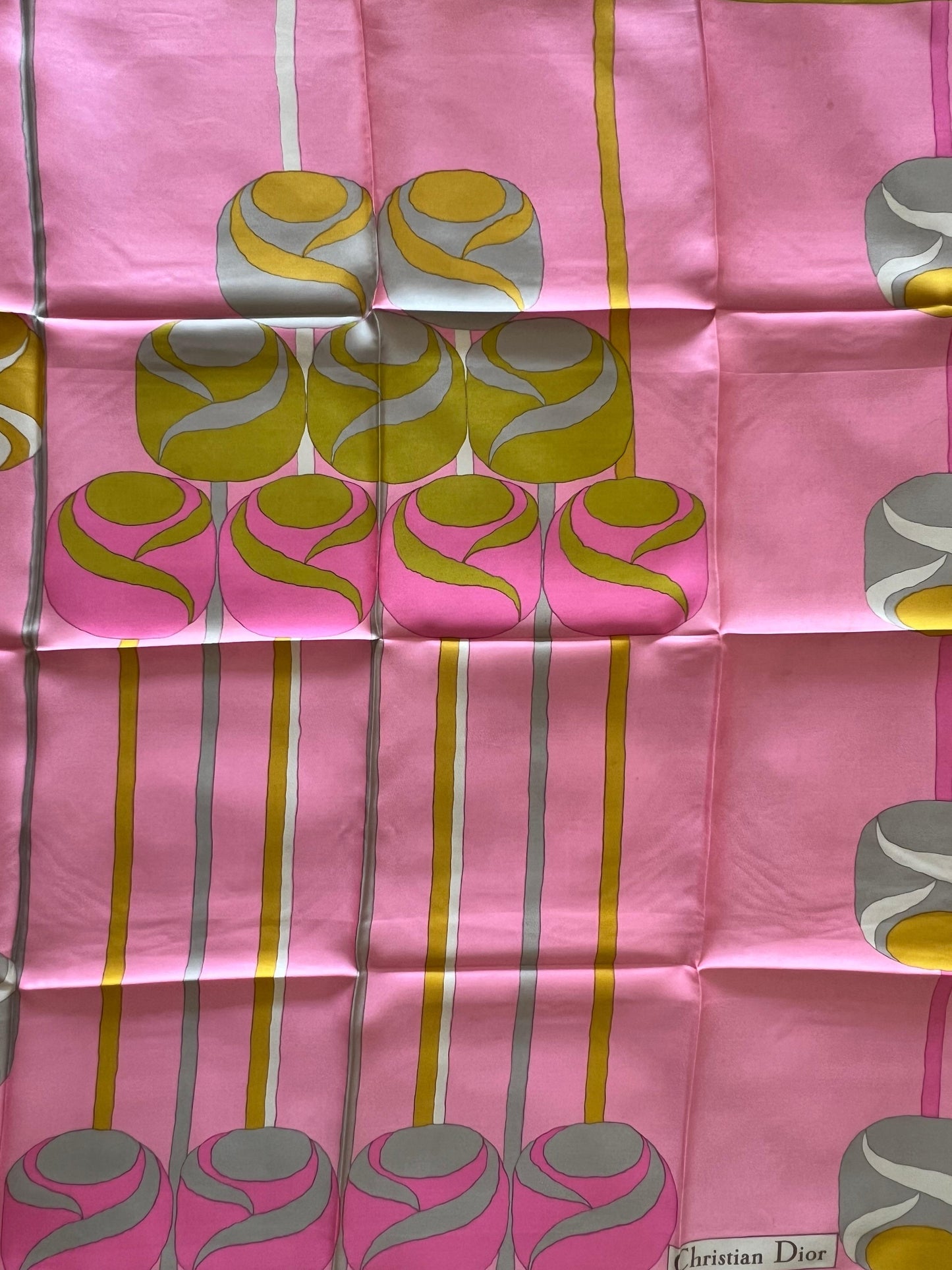 Frisman Vintage Unusual Silk Scarf By Christian Dior 1960's