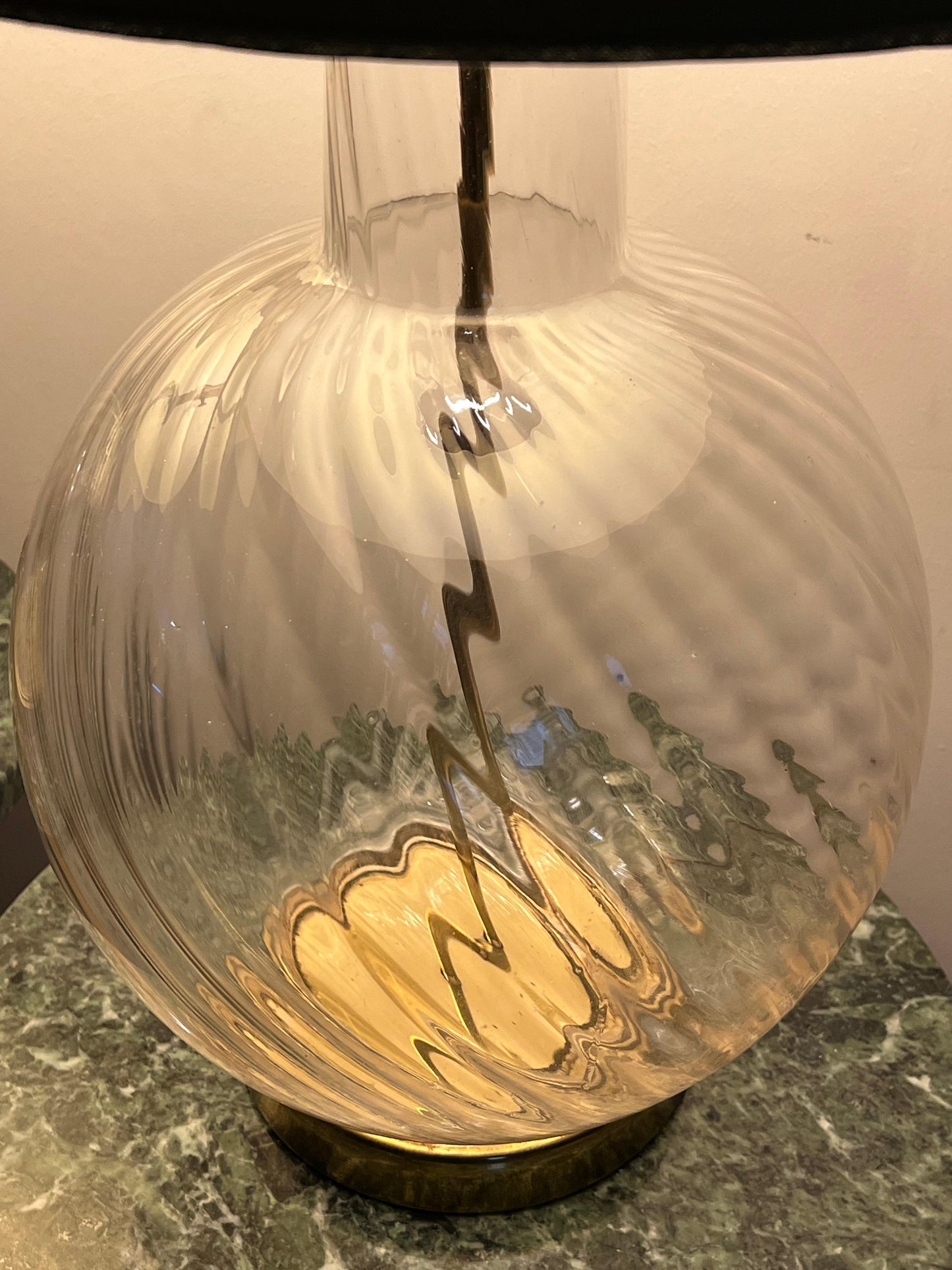 Frisman Vintage A Pair Of Clear Glass Lamps Murano 1960's