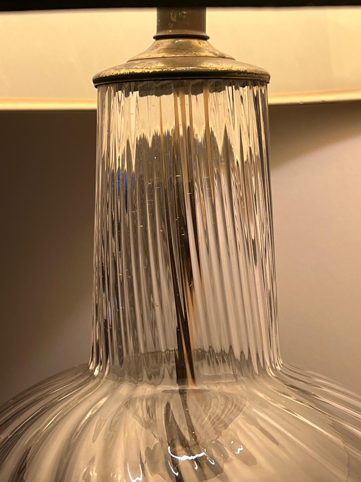 Frisman Vintage A Pair Of Clear Glass Lamps Murano 1960's