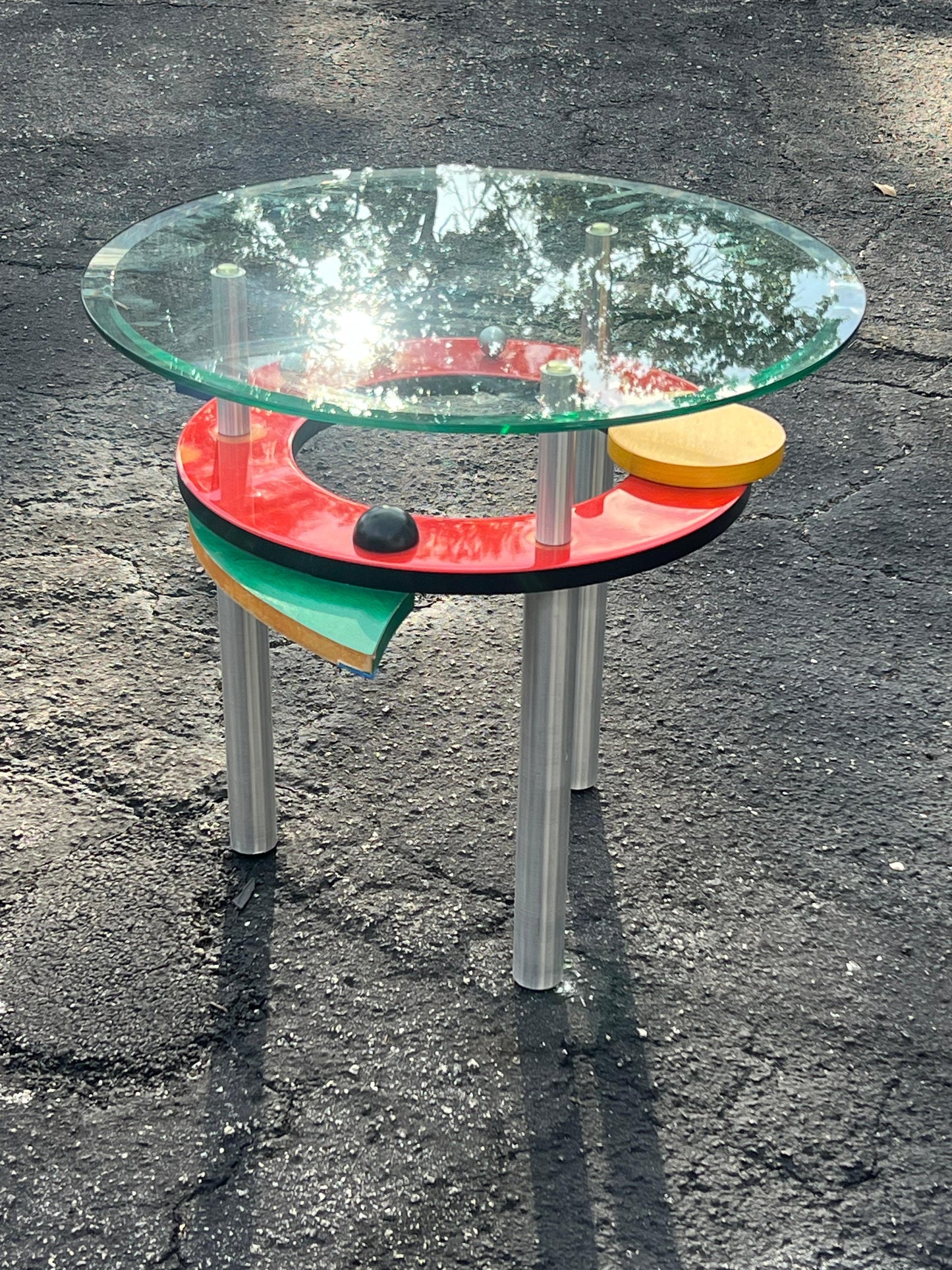 Frisman Vintage Funky Post Modern Colorful Side Table ca' 1990