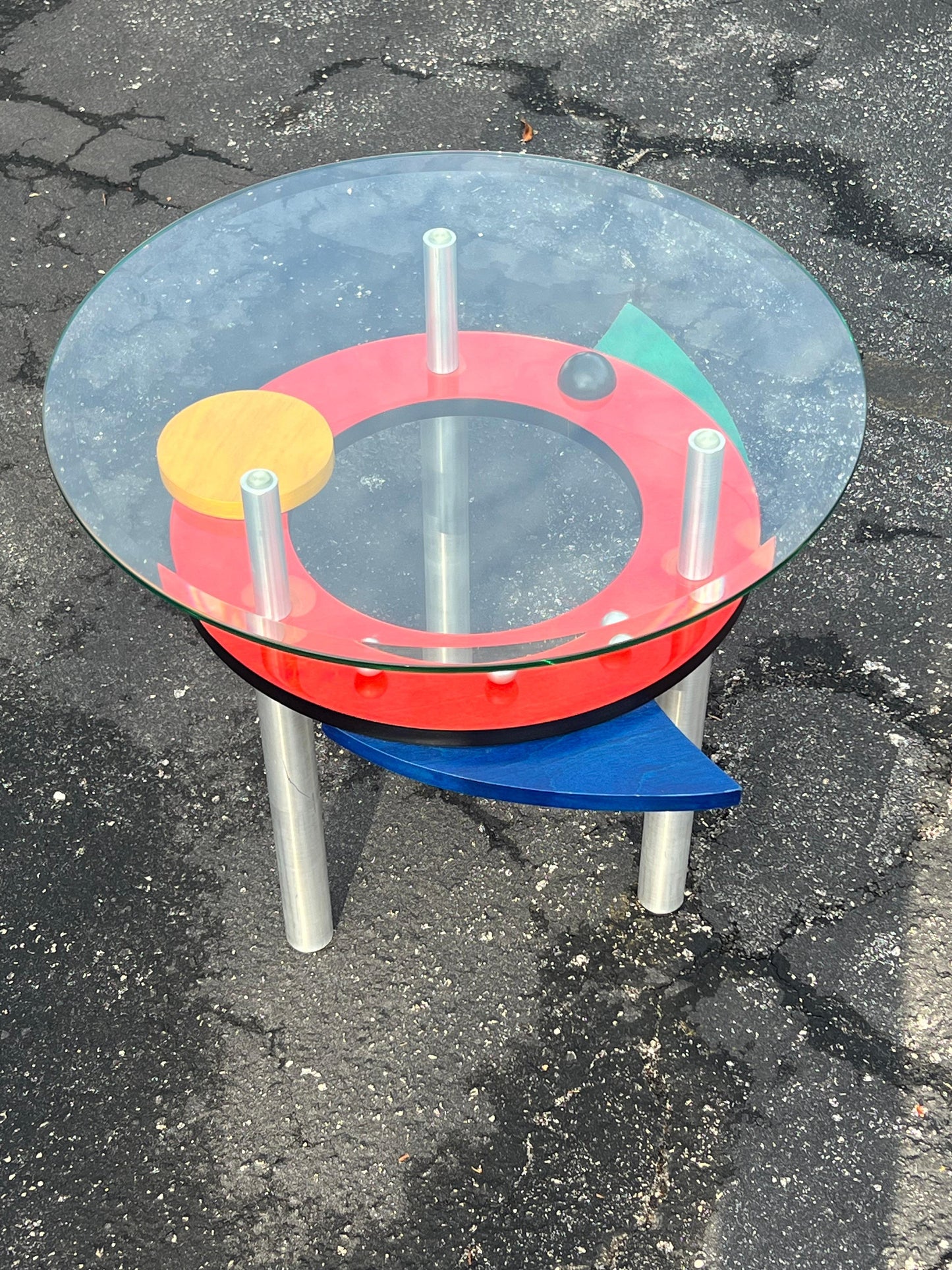 Frisman Vintage Funky Post Modern Colorful Side Table ca' 1990