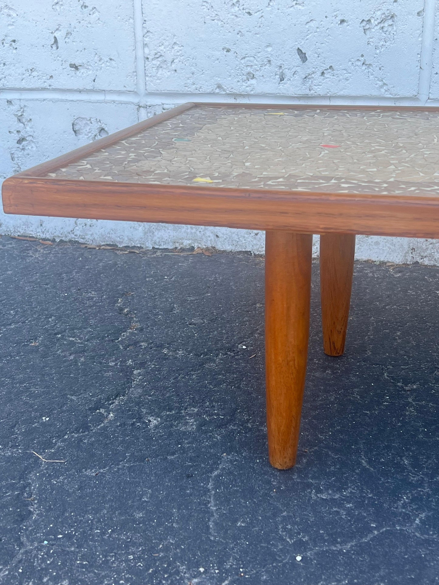 Frisman Vintage Unusual Coffee Table Ca' 1950's With A Mosaic Tile Top