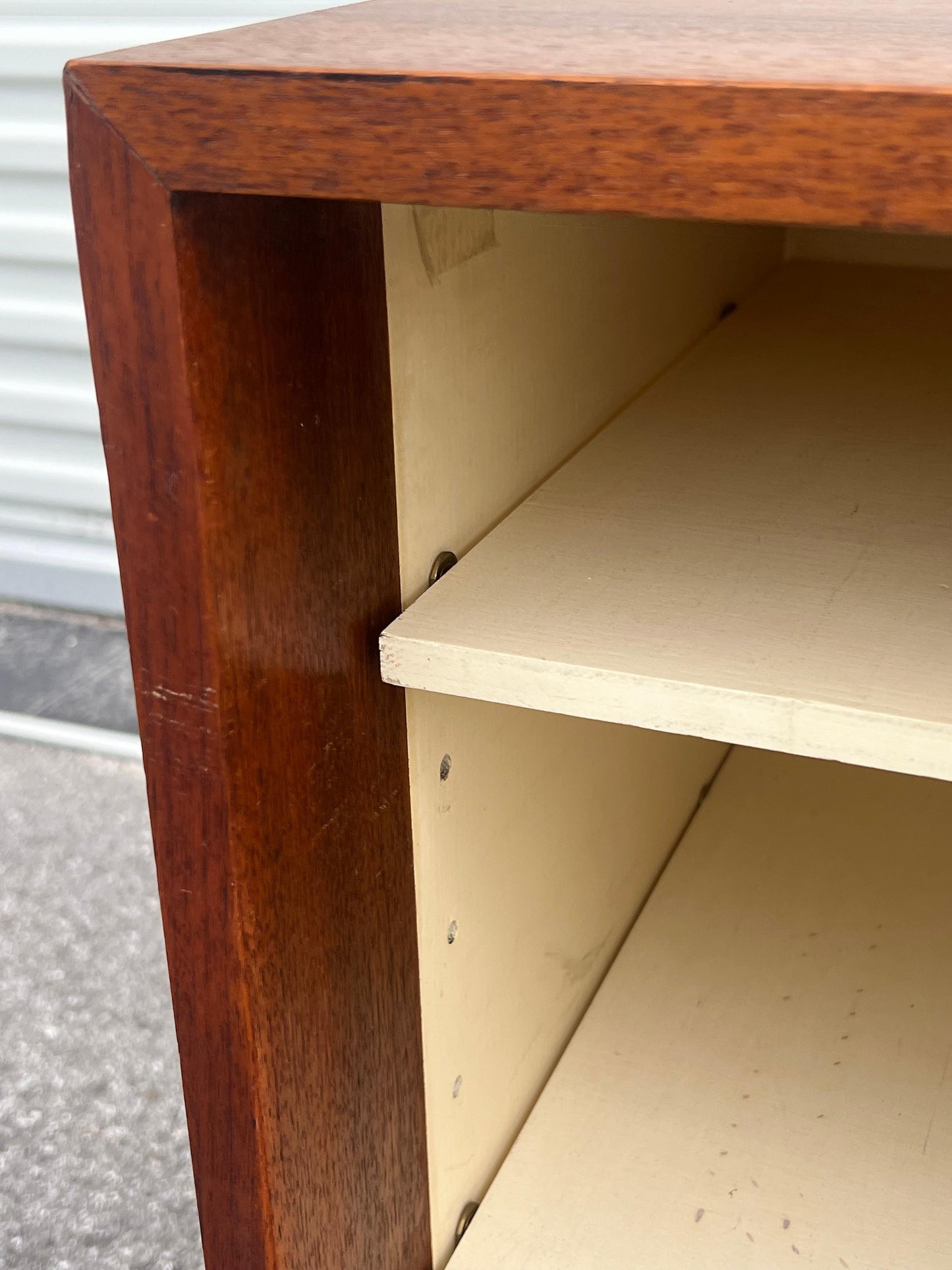 Frisman Vintage Petite Classic Knoll Credenza in Walnut and Cream Ca' 1950's