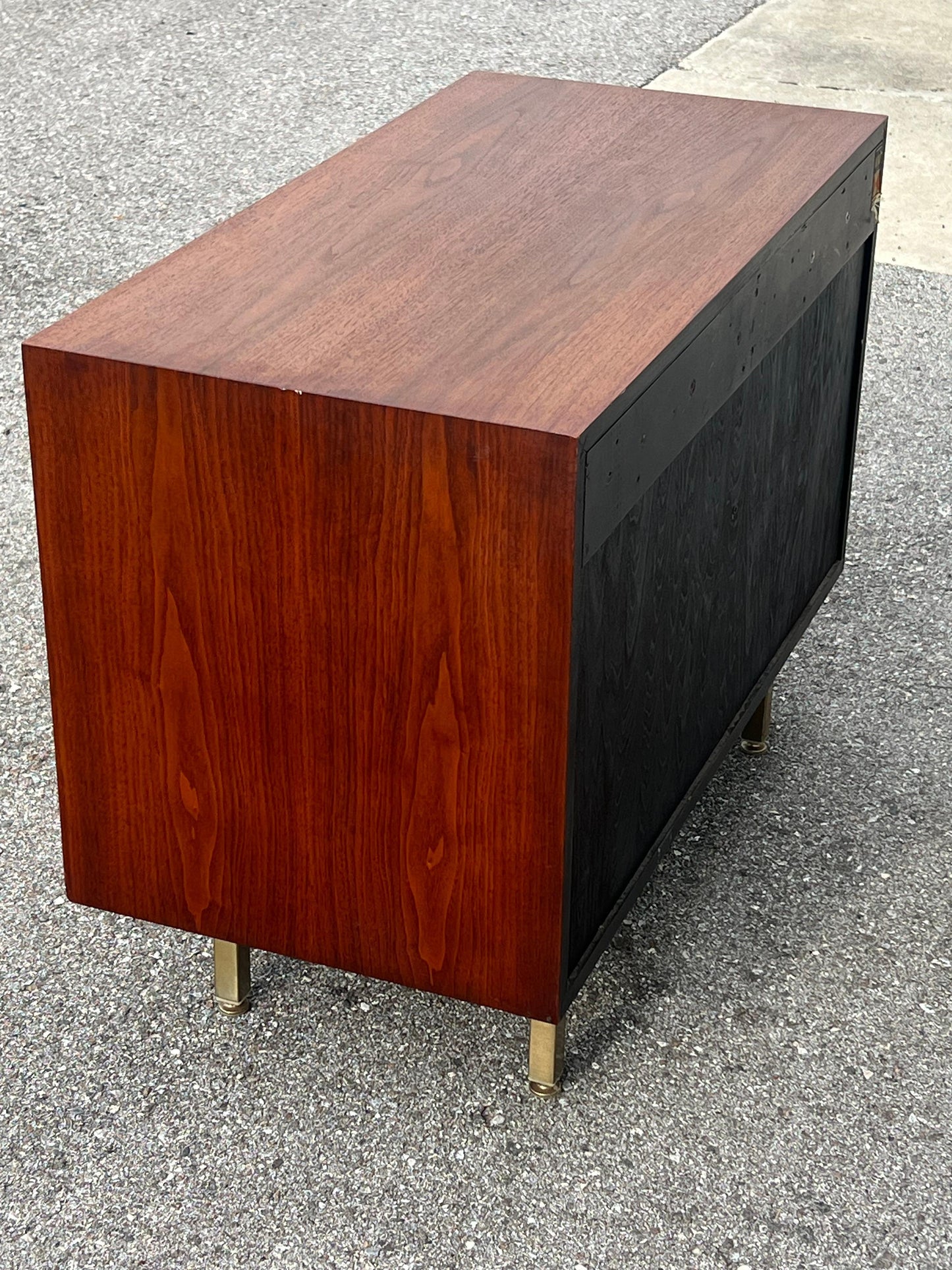 Frisman Vintage Petite Classic Knoll Credenza in Walnut and Cream Ca' 1950's