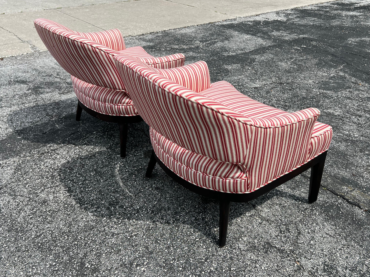 Frisman Vintage A Pair of Elegant Open Back Lounge Chairs By Erwin Lambeth Ca' 1960's