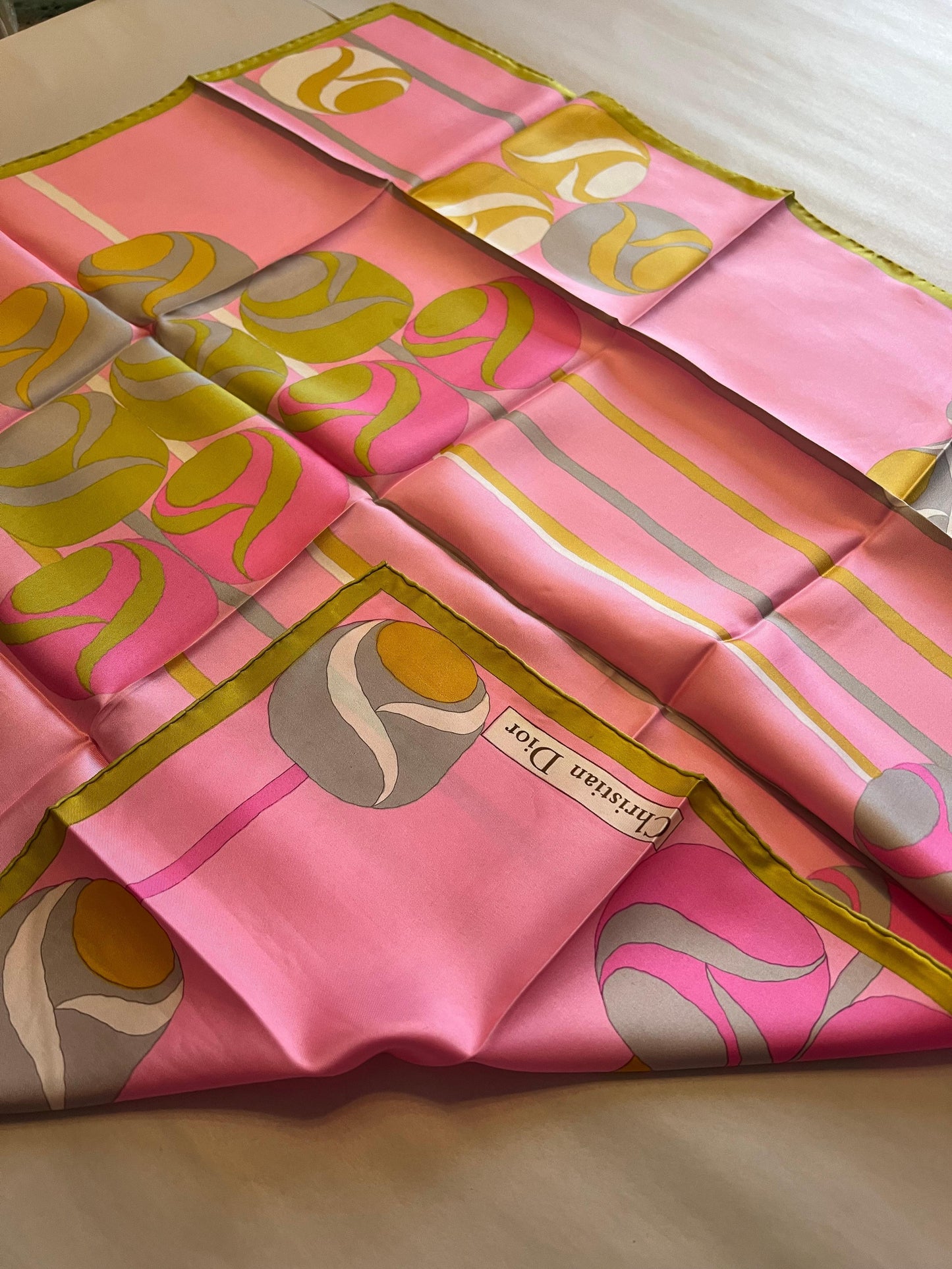 Frisman Vintage Unusual Silk Scarf By Christian Dior 1960's