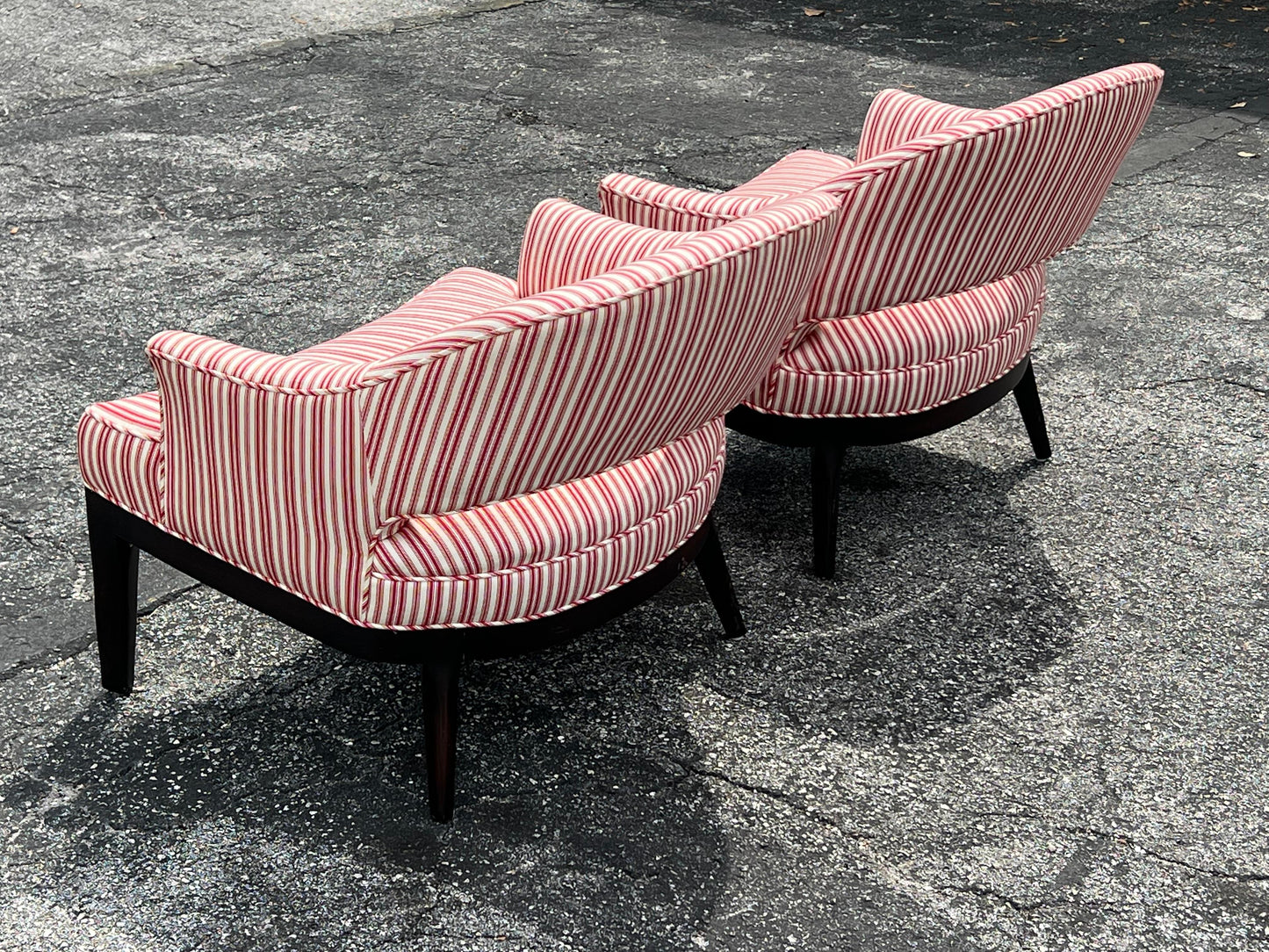 Frisman Vintage A Pair of Elegant Open Back Lounge Chairs By Erwin Lambeth Ca' 1960's