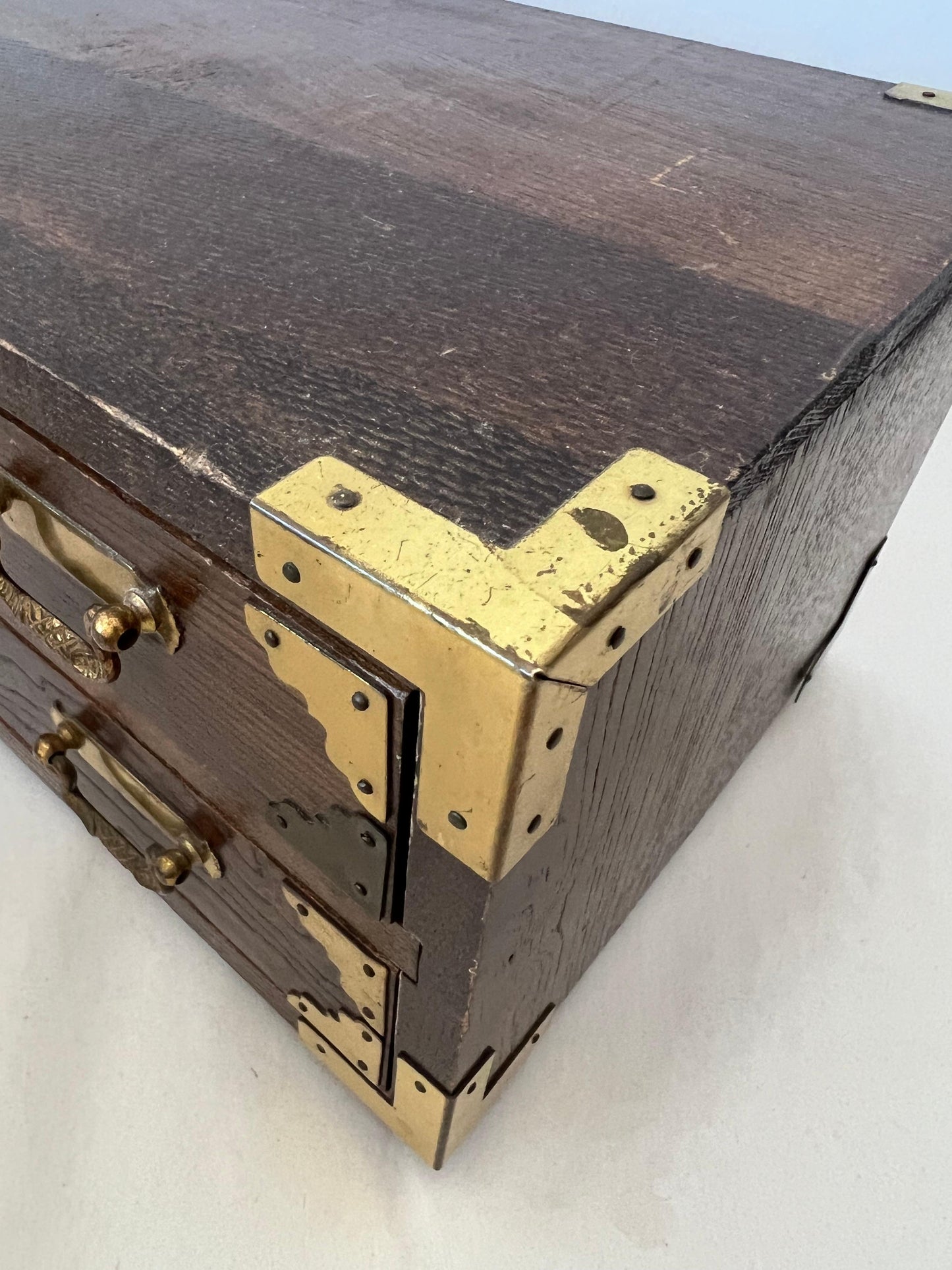Frisman Vintage Japanese Campaign Style Miniature Chest Ca' 1960's