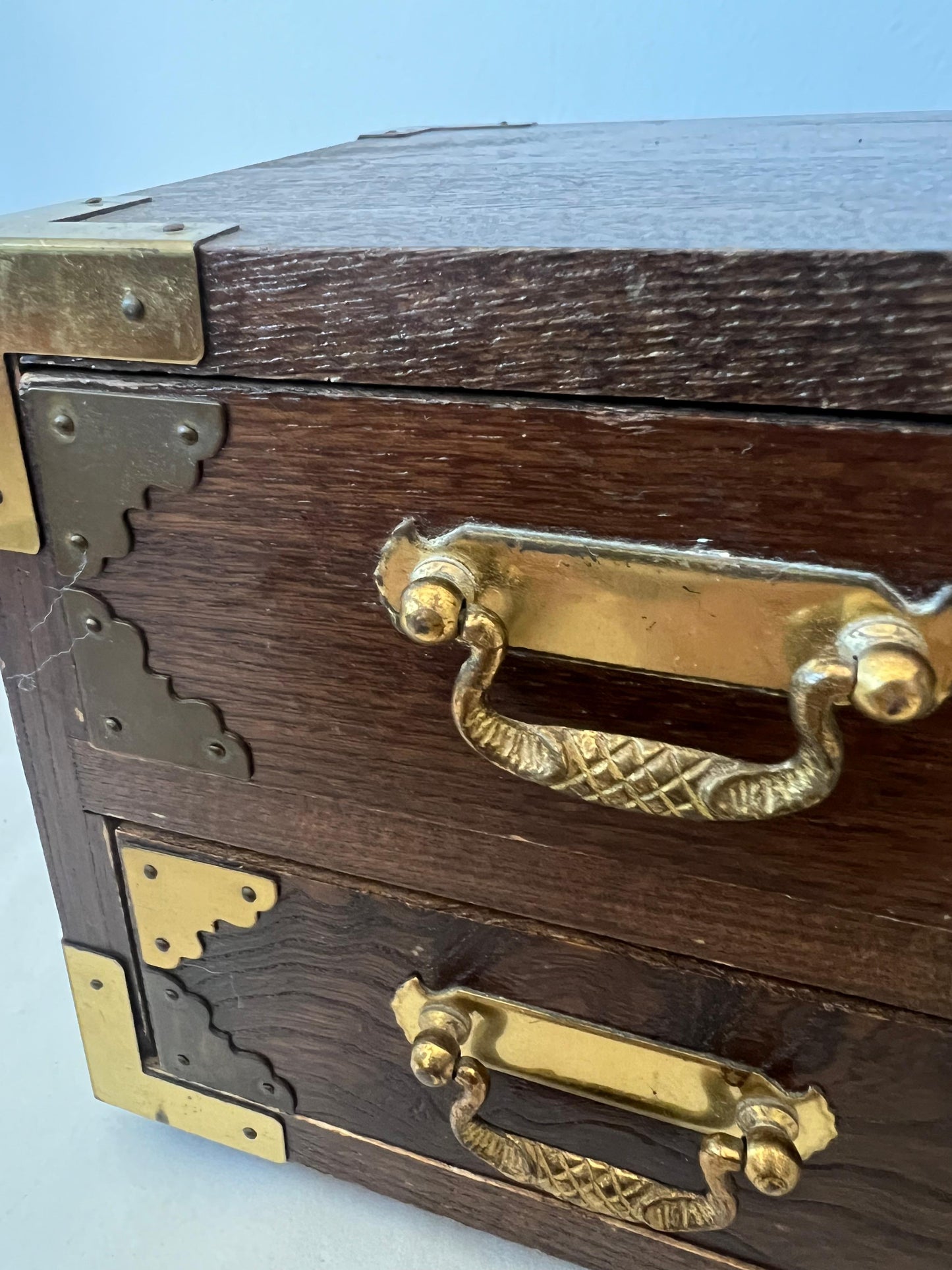 Frisman Vintage Japanese Campaign Style Miniature Chest Ca' 1960's