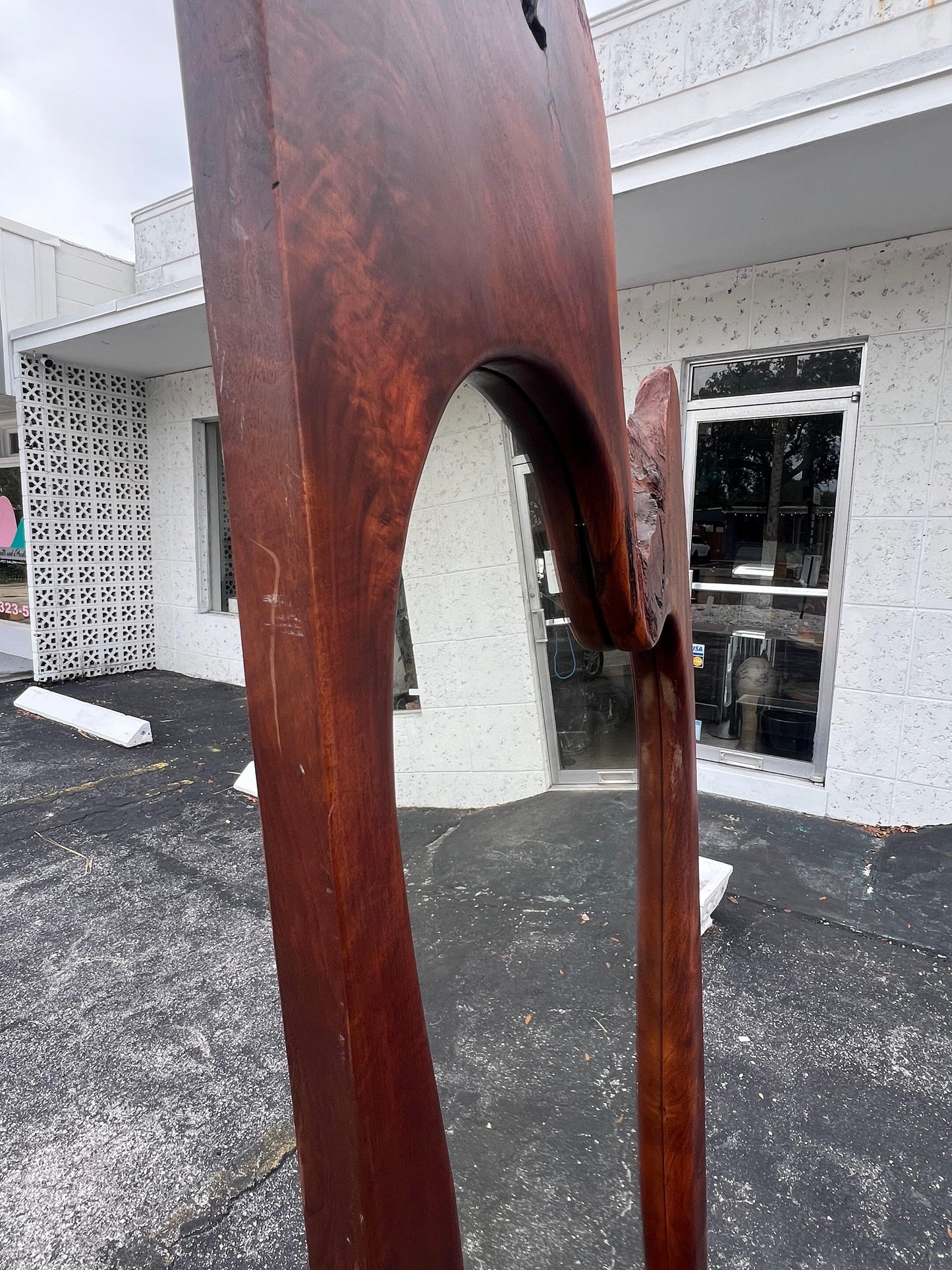 Frisman Vintage Live Edge Organic Mirror By Richard Rothbard 1971 Solid Walnut