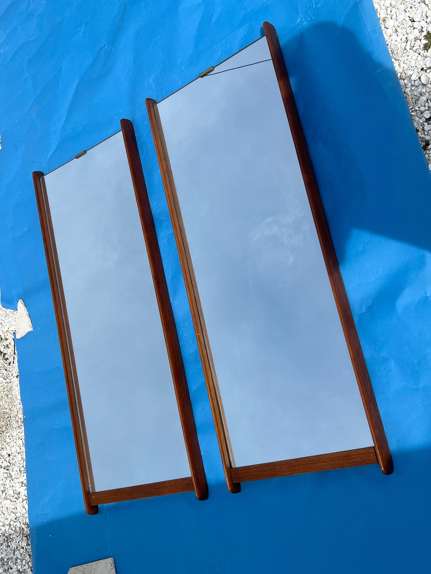 Frisman Vintage A Pair Of Sculptural Wall Mirrors Ca' 1950's