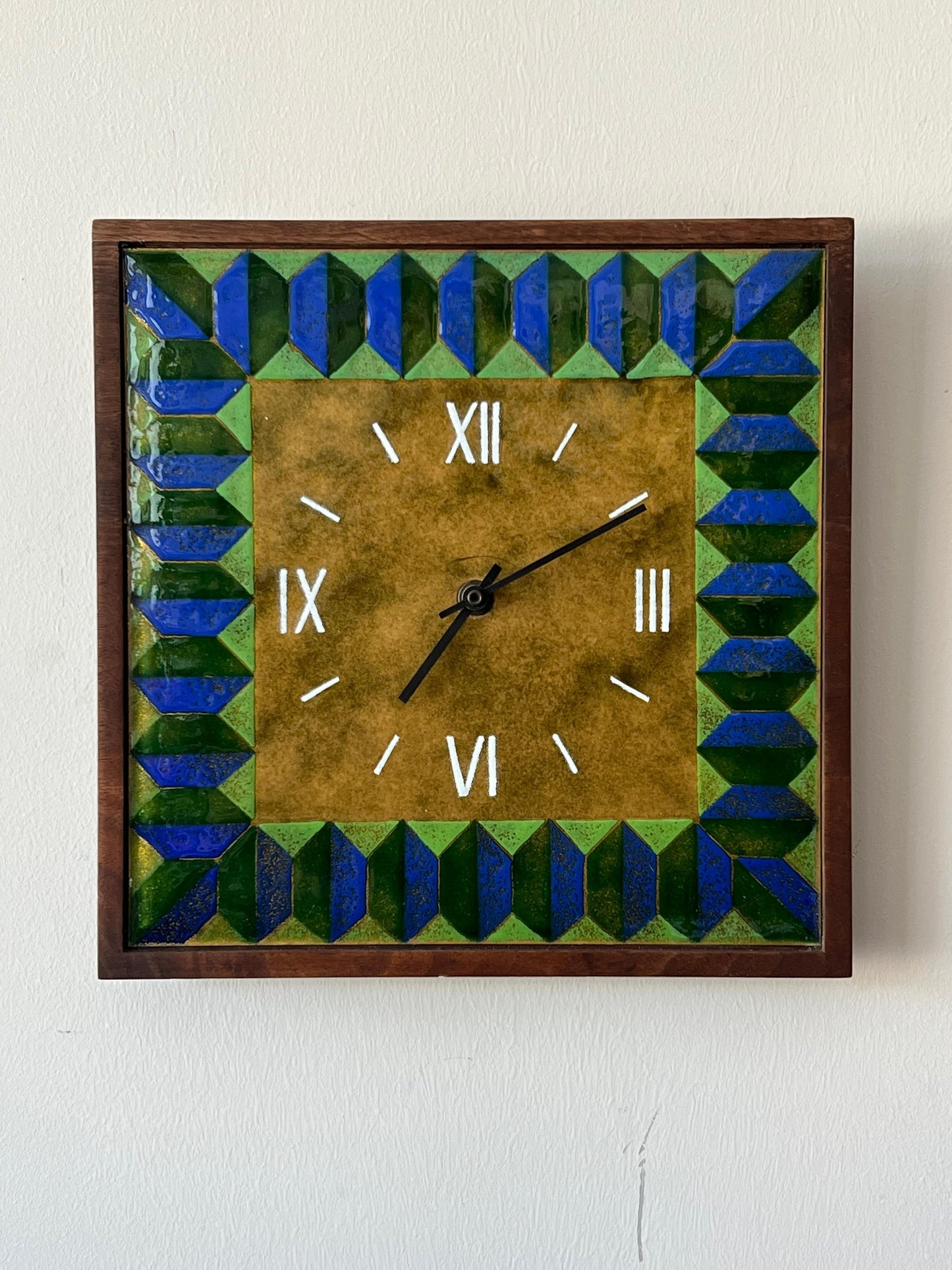 Frisman Vintage Unusual Enamel Wall Clock Ca' 1960's