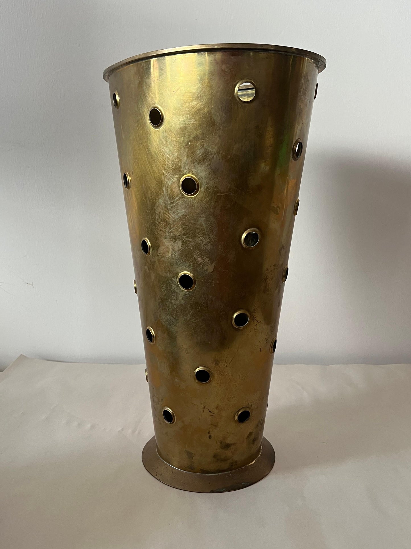 Frisman Vintage Porthole Vintage German Brass Umbrella Stand Ca' 1960's
