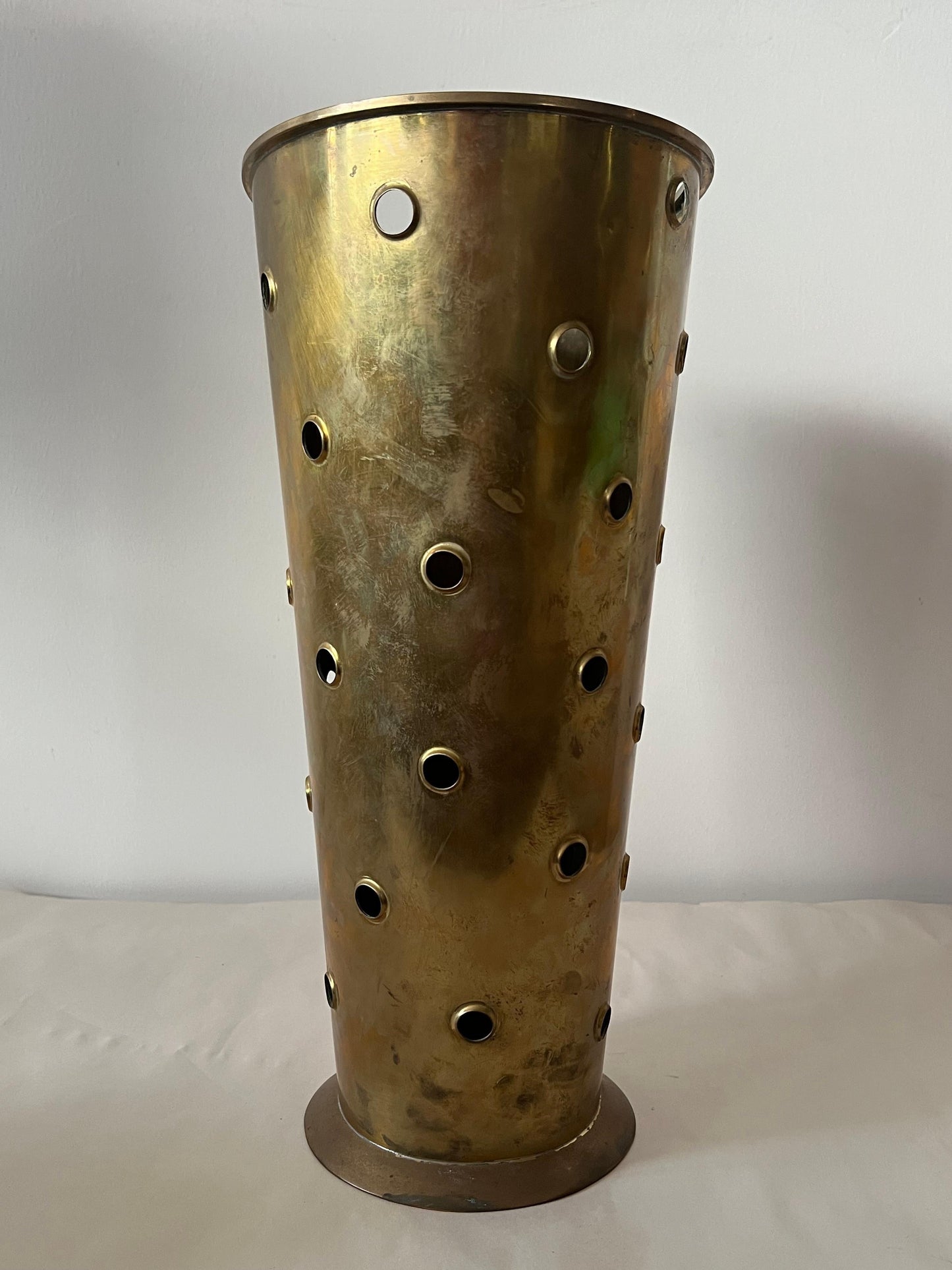 Frisman Vintage Porthole Vintage German Brass Umbrella Stand Ca' 1960's