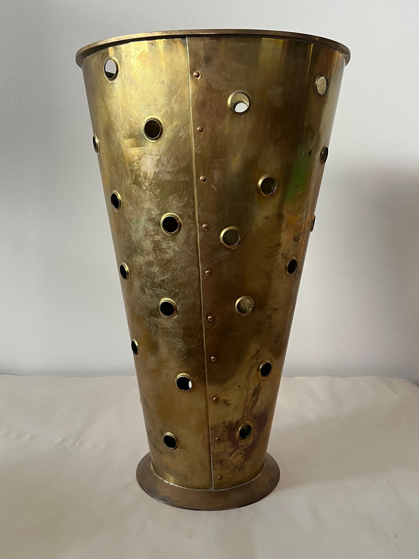 Frisman Vintage Porthole Vintage German Brass Umbrella Stand Ca' 1960's