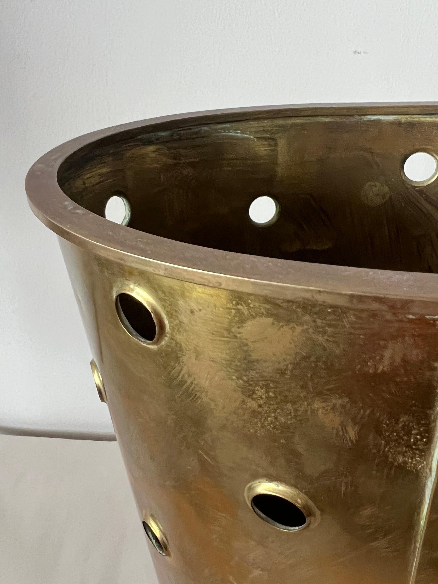 Frisman Vintage Porthole Vintage German Brass Umbrella Stand Ca' 1960's