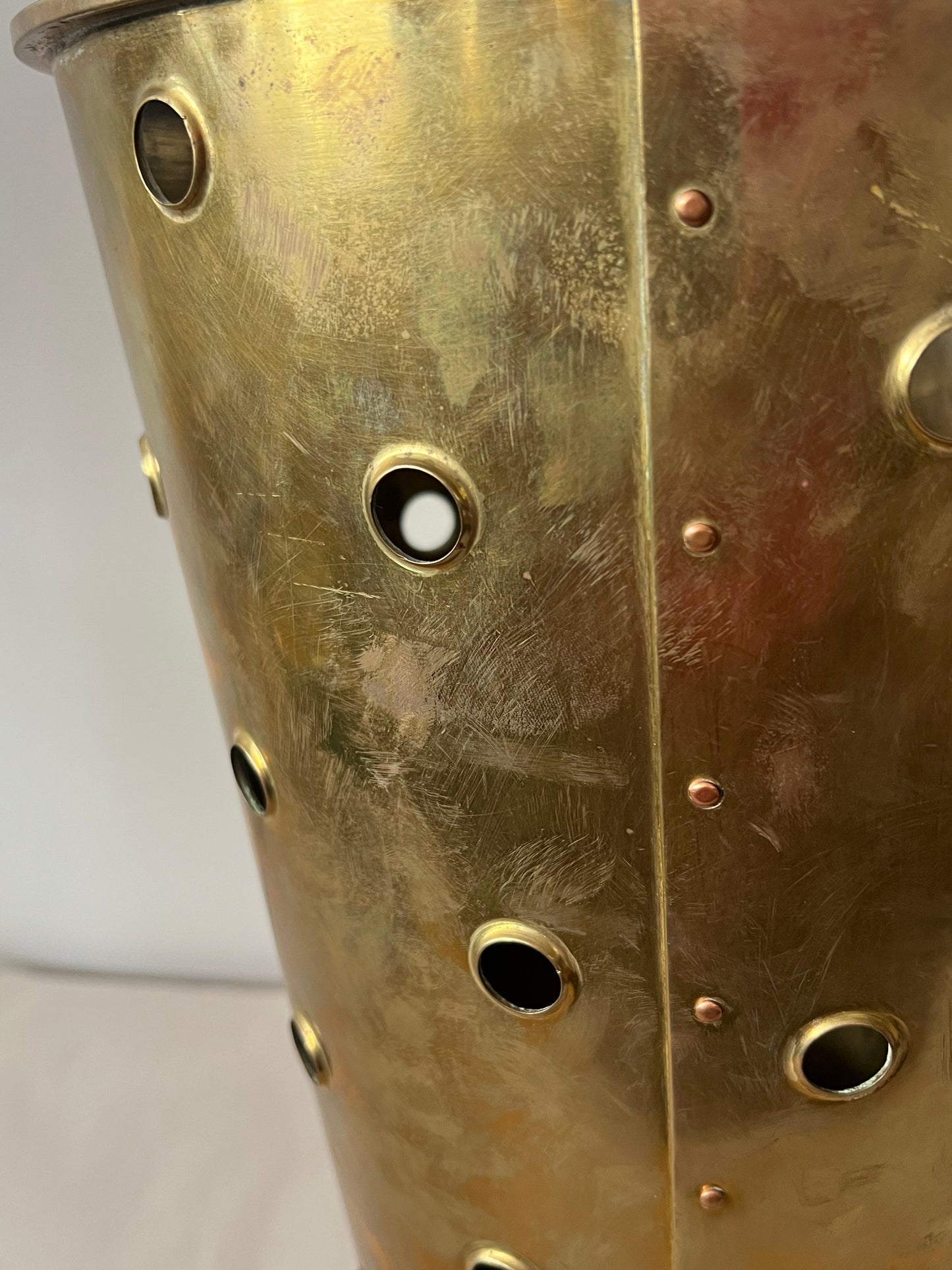 Frisman Vintage Porthole Vintage German Brass Umbrella Stand Ca' 1960's