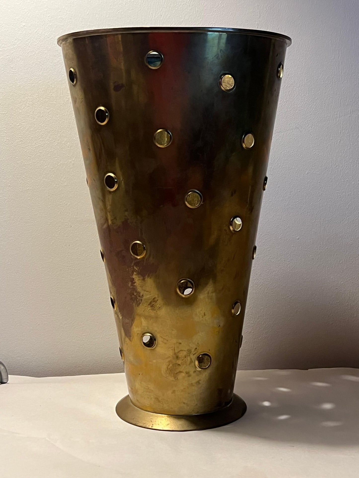 Frisman Vintage Porthole Vintage German Brass Umbrella Stand Ca' 1960's