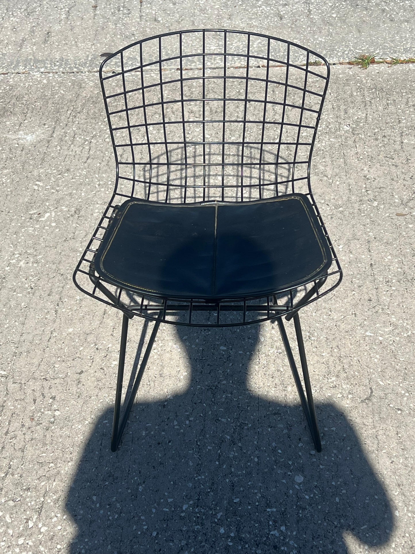 Frisman Vintage Bertoia Vintage Child's Chair With Original Pad Signed ca' 1960 Knoll