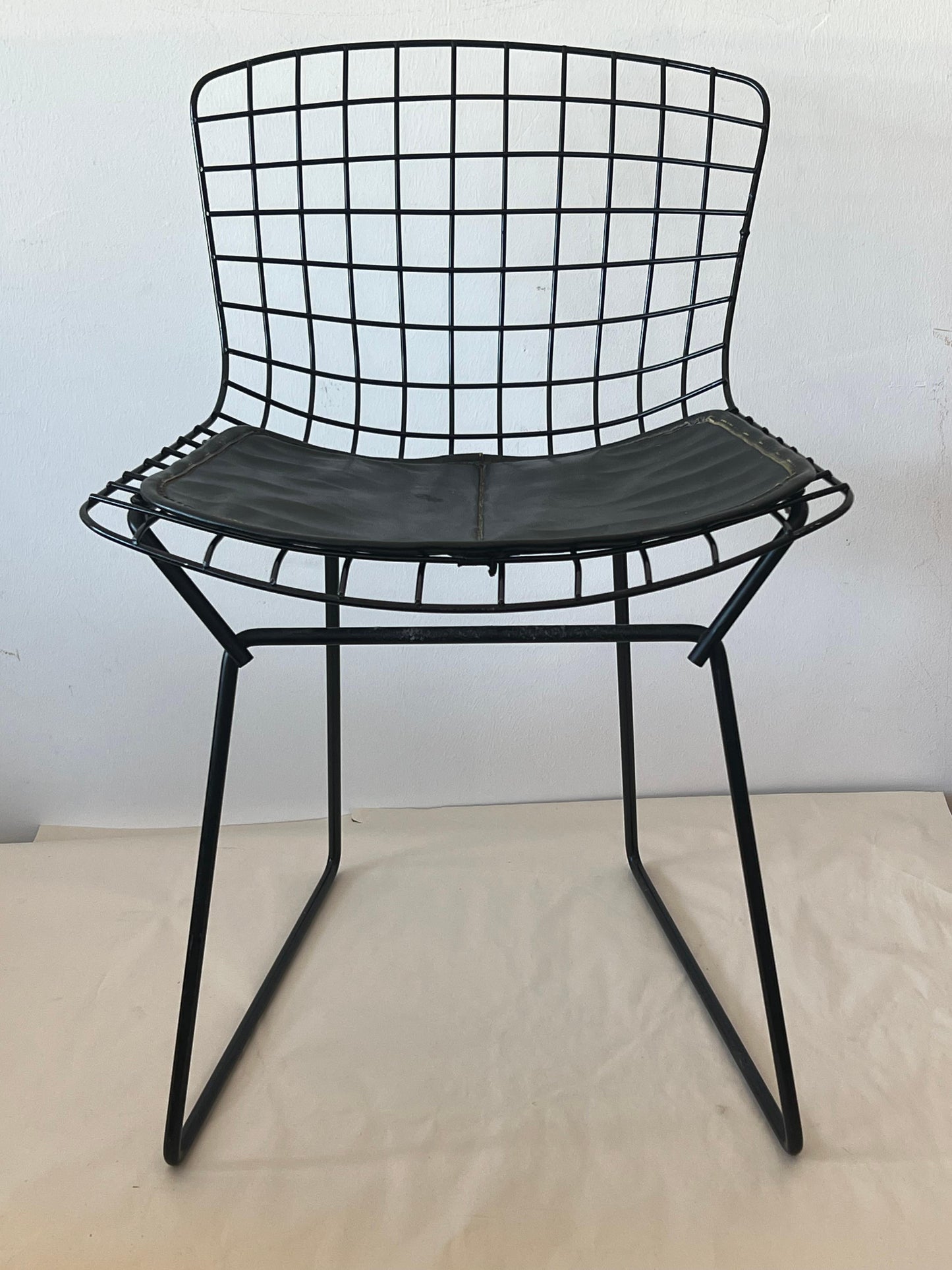 Frisman Vintage Bertoia Vintage Child's Chair With Original Pad Signed ca' 1960 Knoll