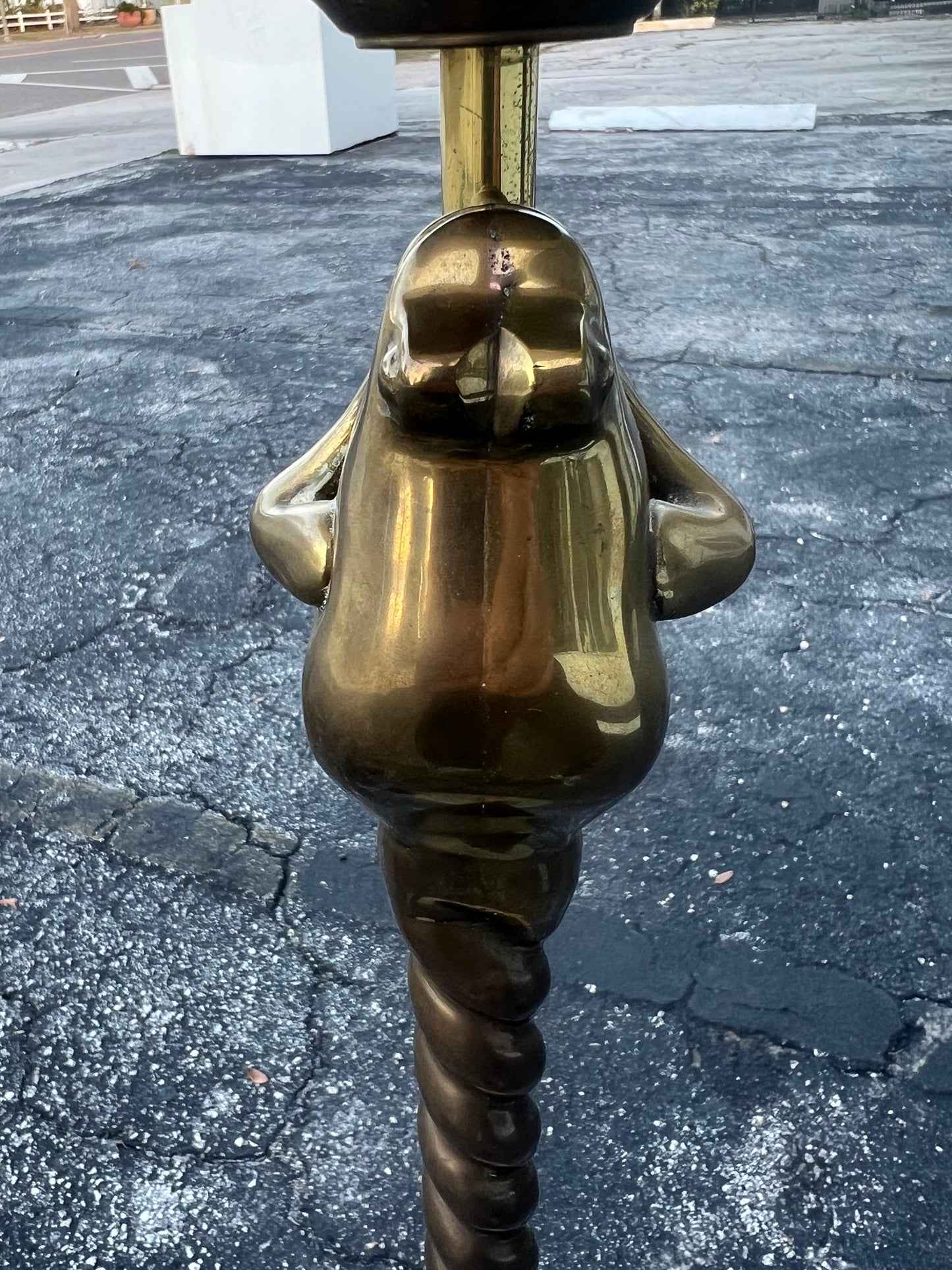 Frisman Vintage Whimsical Brass Frog Floor Lamp by Chapman 1979